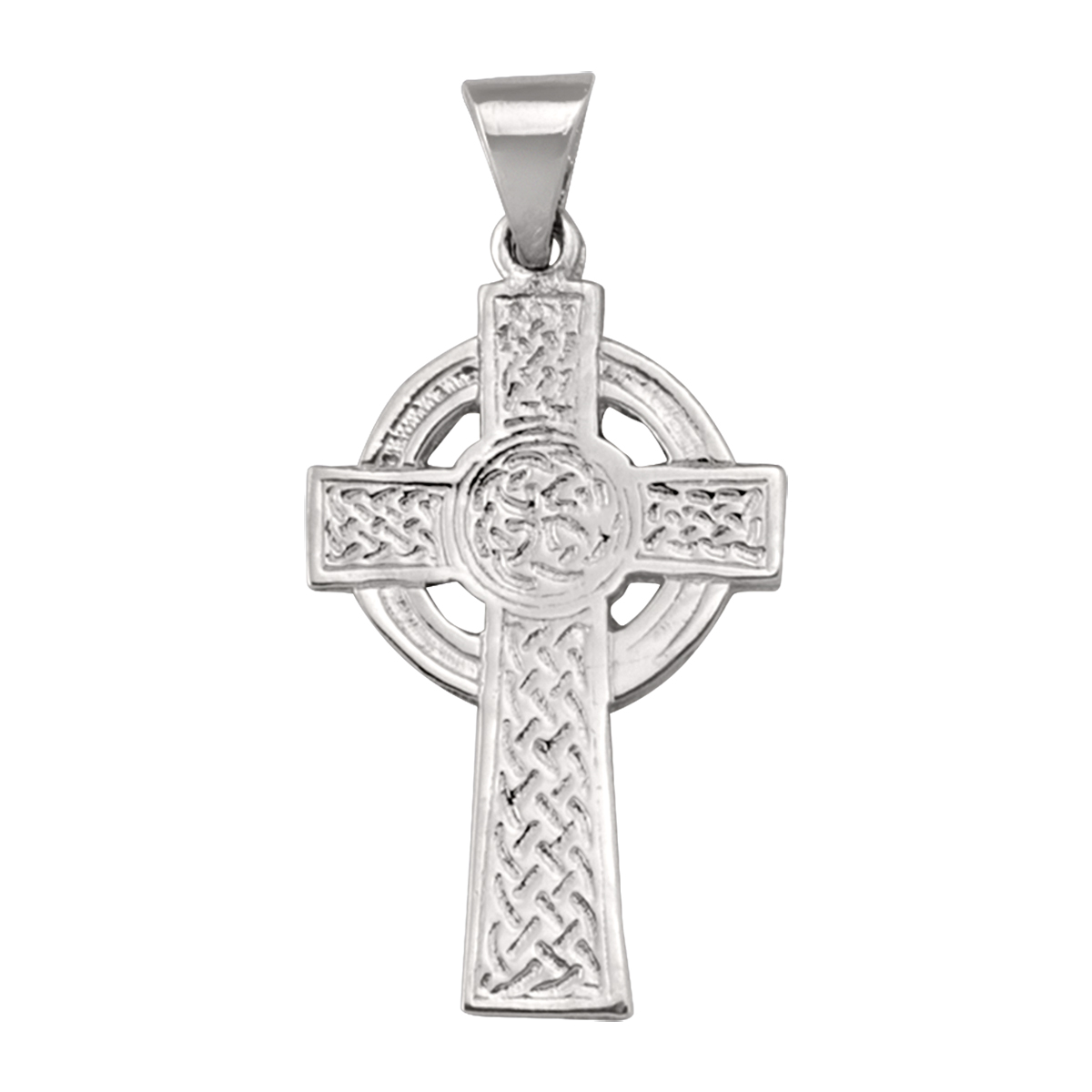 White Gold Celtic Cross - 14K