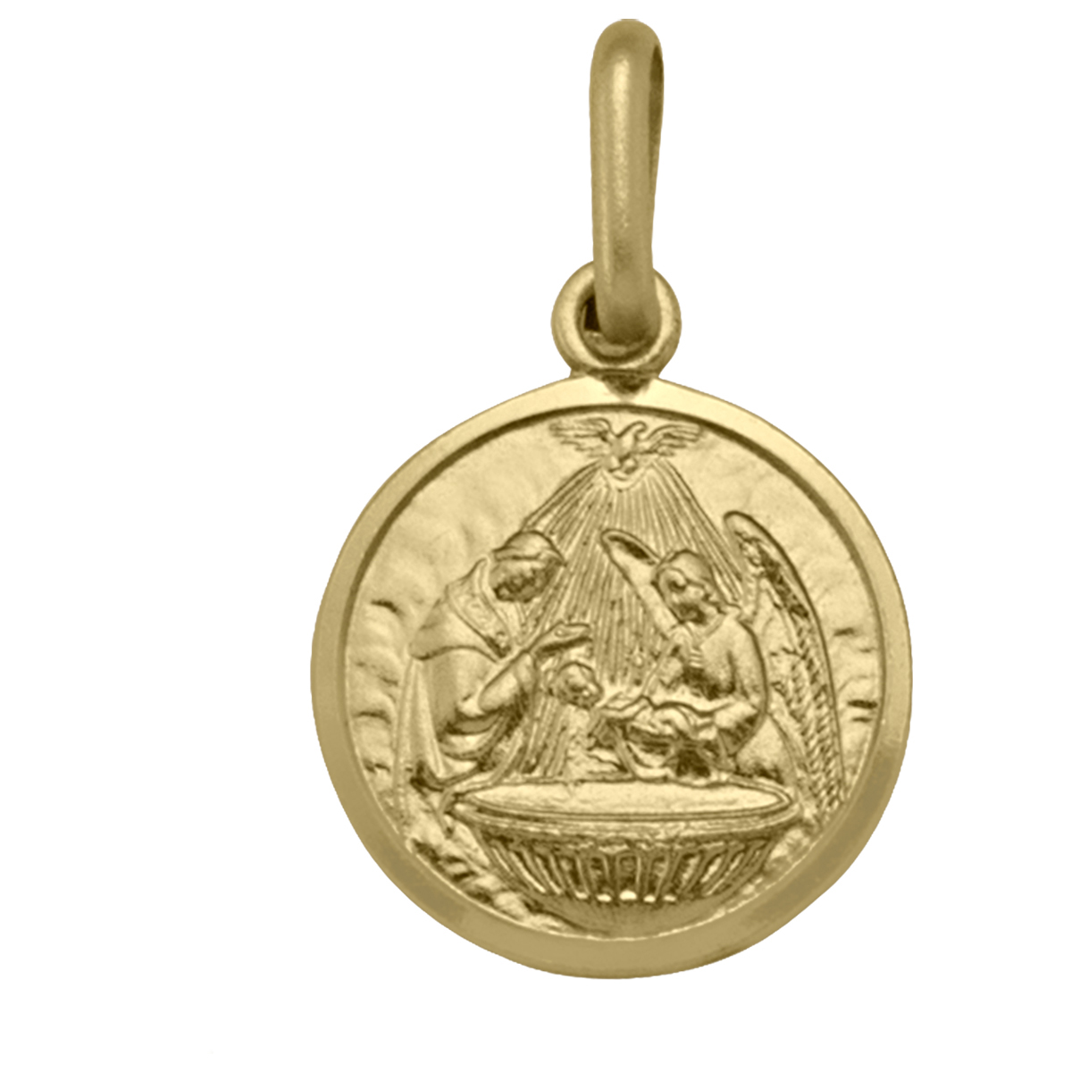Yellow Gold Solid Baptism Medal - 18K
