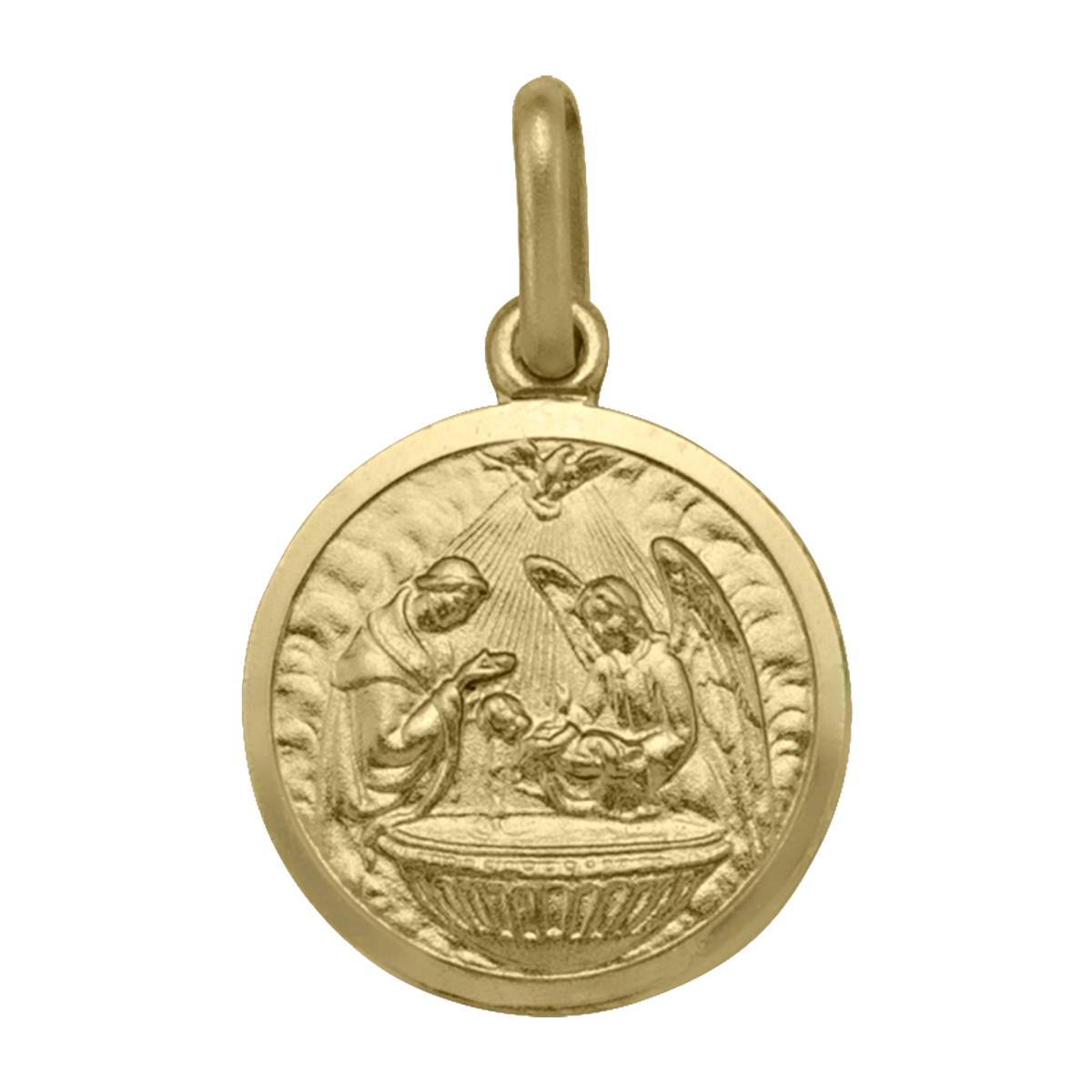 Yellow Gold Solid Baptism Medal - 10K