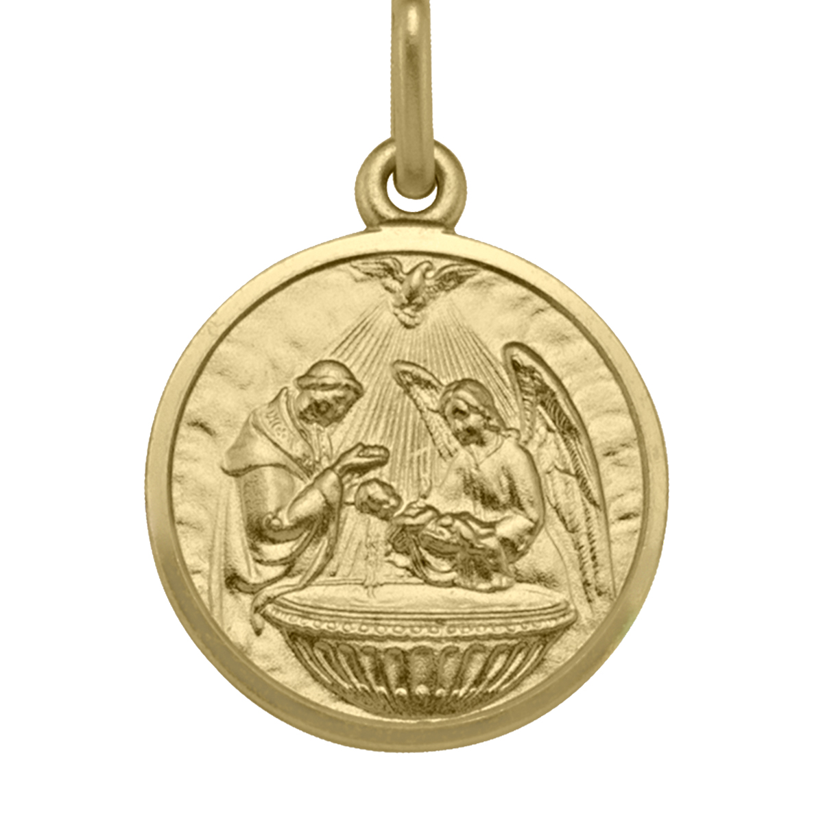 Yellow Gold Solid Baptism Medal - 10K