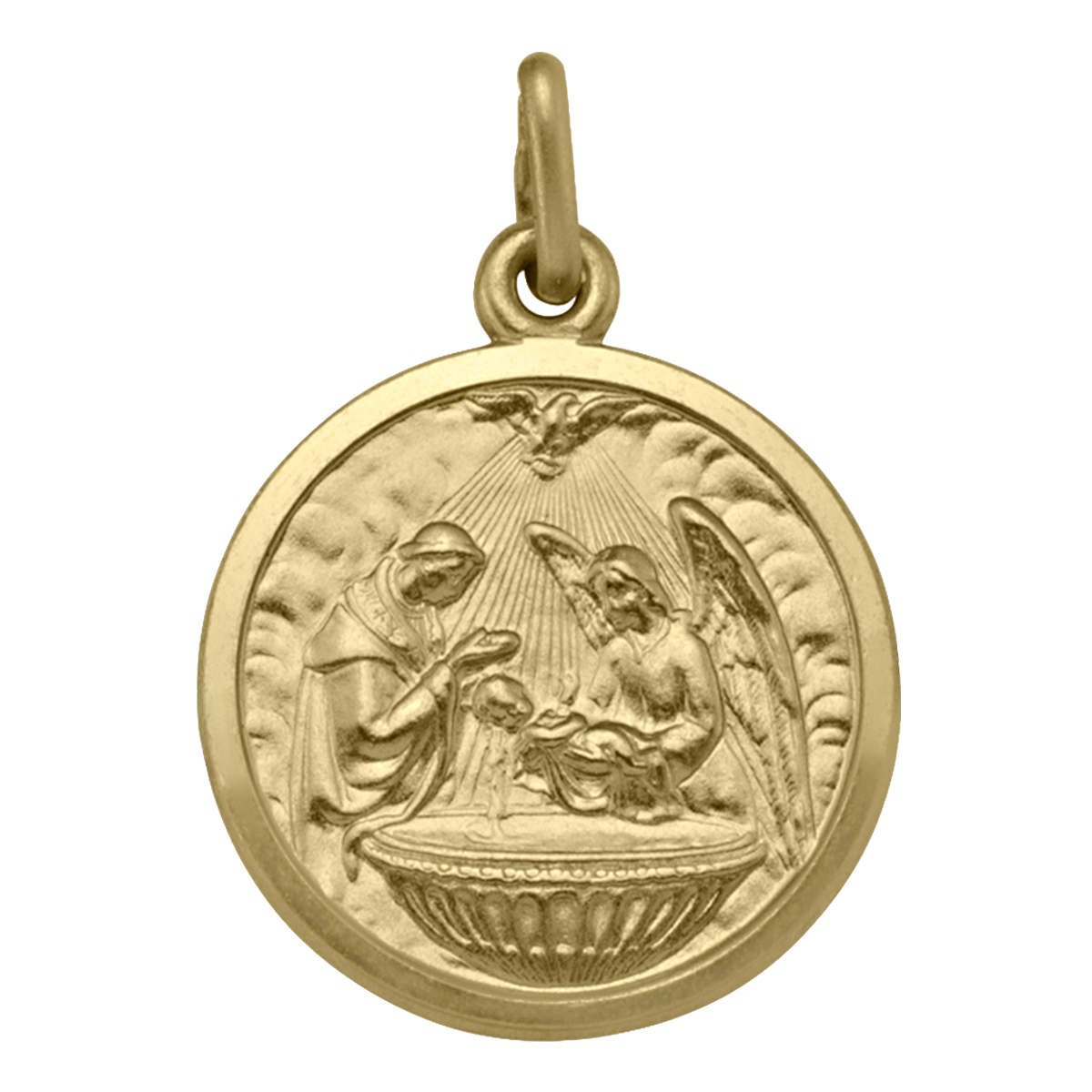 Yellow Gold Solid Baptism Medal - 18K