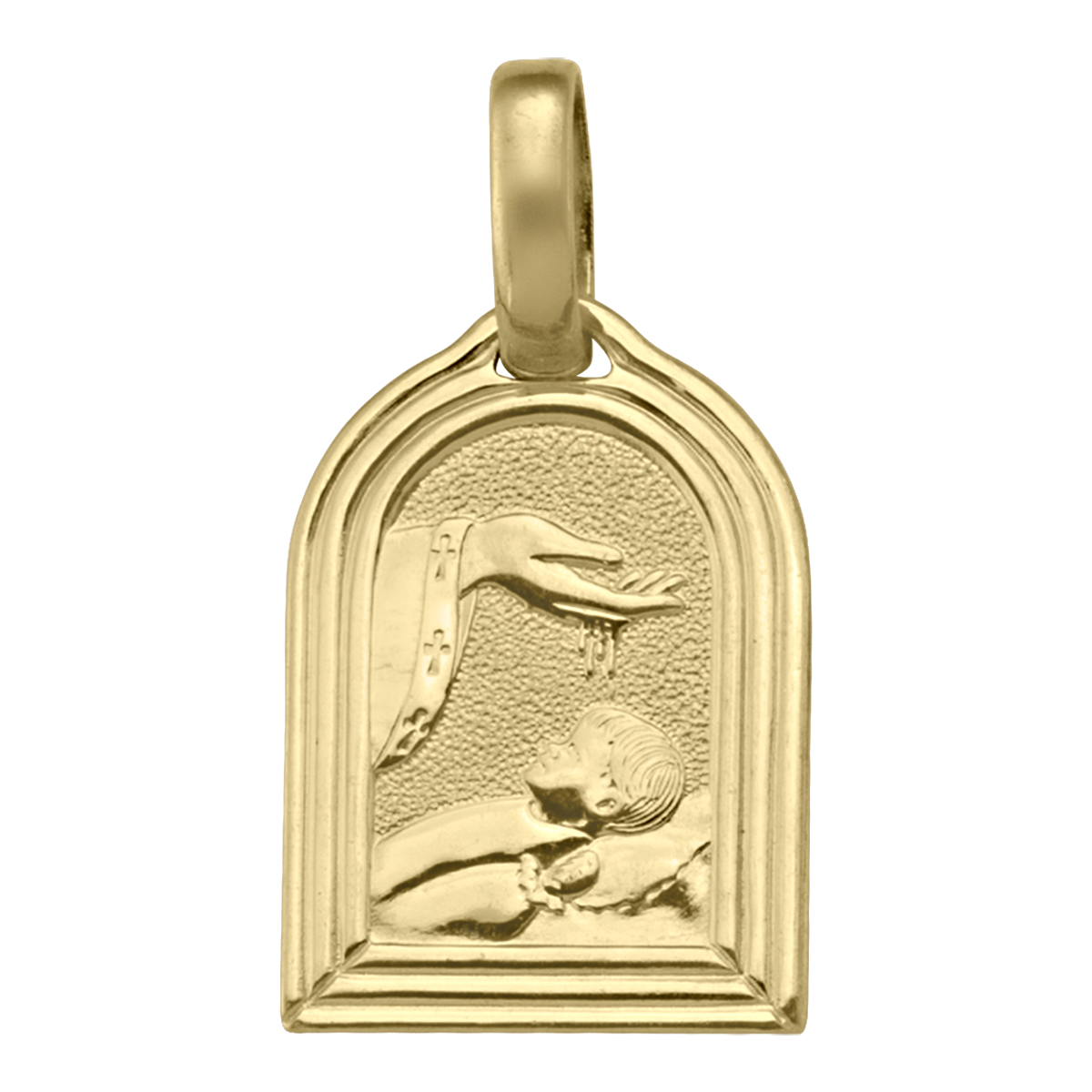 Yellow Gold Solid Baptism Medal - 10K