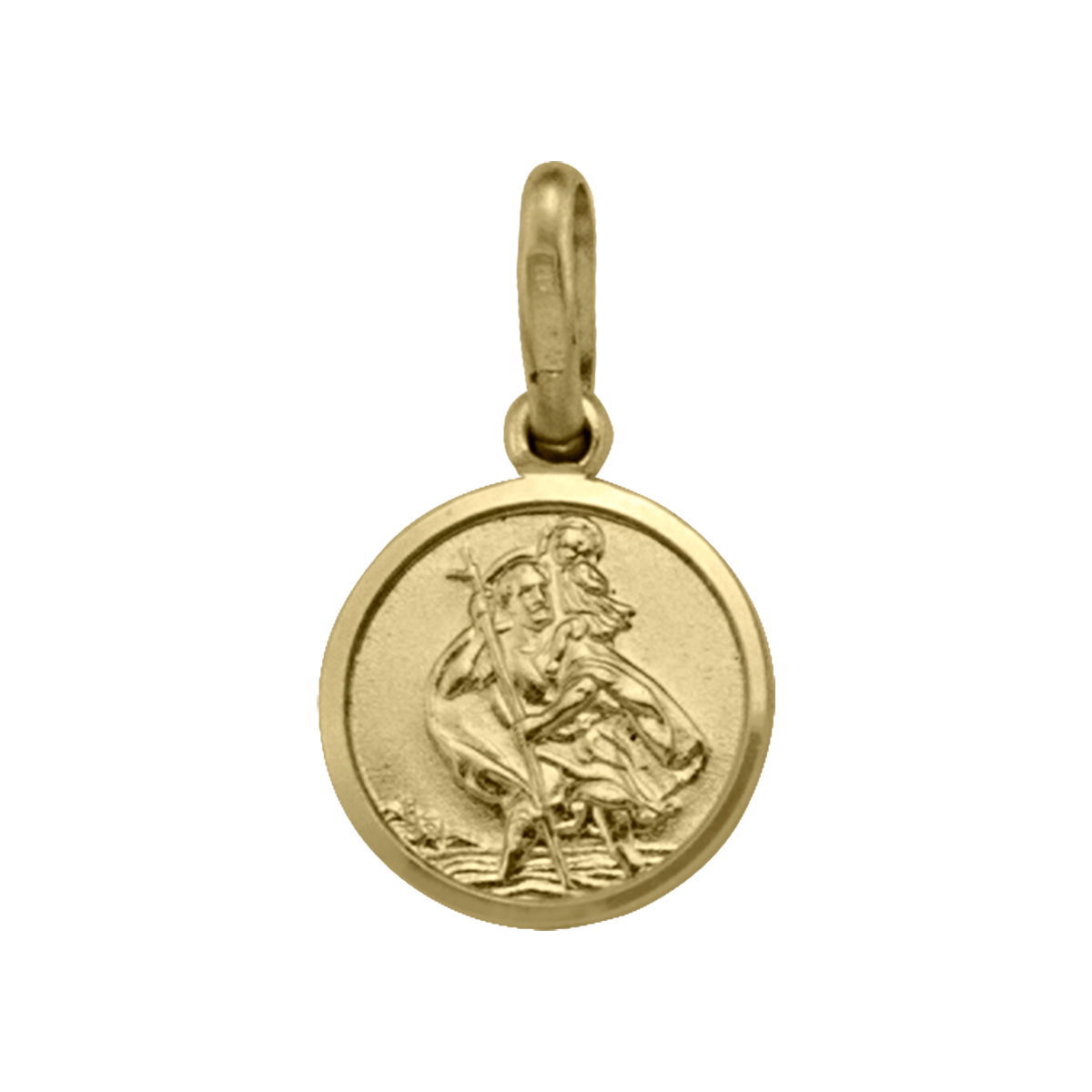 Yellow Gold Solid St. Christopher Medal