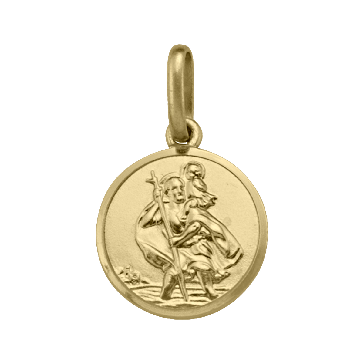 Yellow Gold Solid St. Christopher Medal - 18K