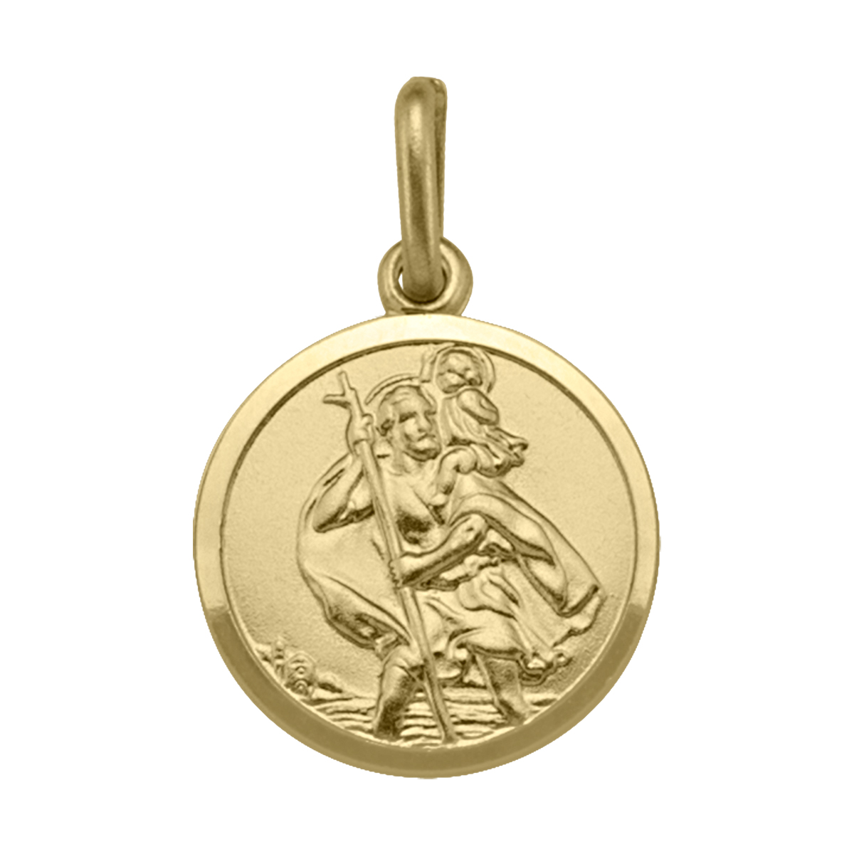 Yellow Gold Solid St. Christopher Medal - 10K