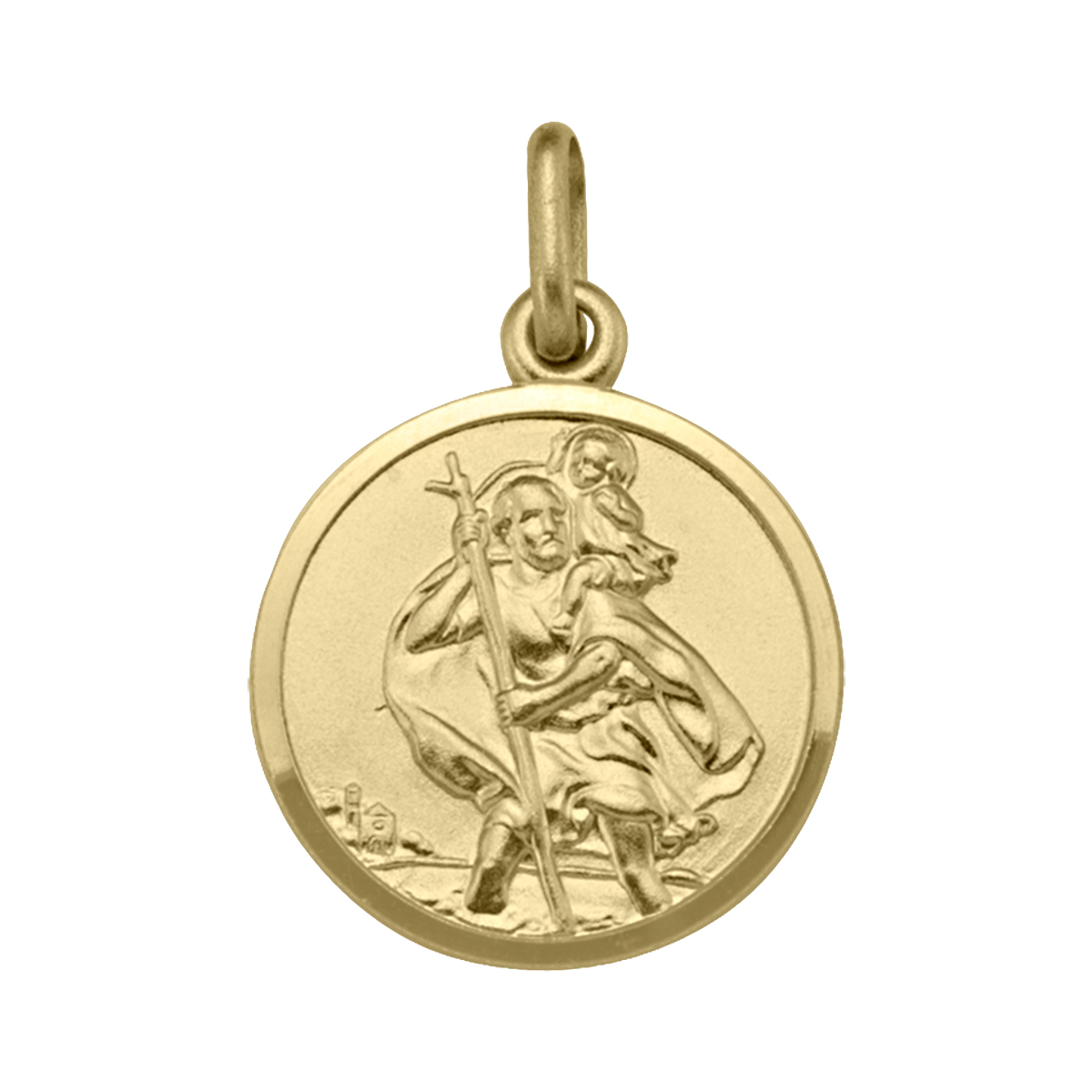 Yellow Gold Solid St. Christopher Medal - 10K