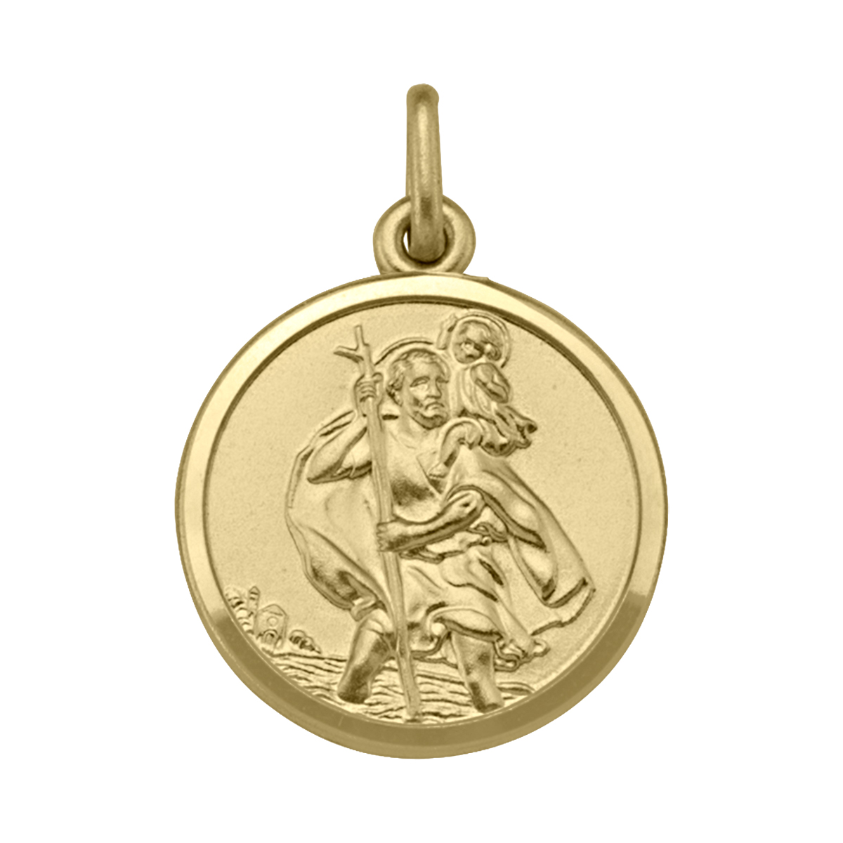 Yellow Gold Solid St. Christopher Medal - 10K