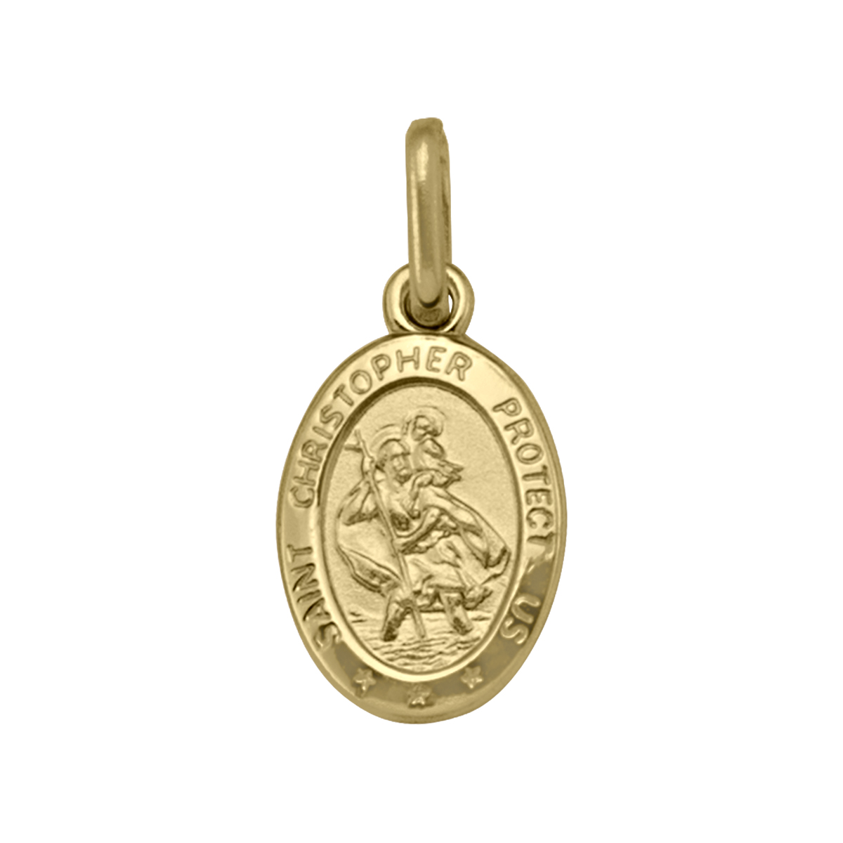 Yellow Gold Solid St. Christopher Medal - 18K