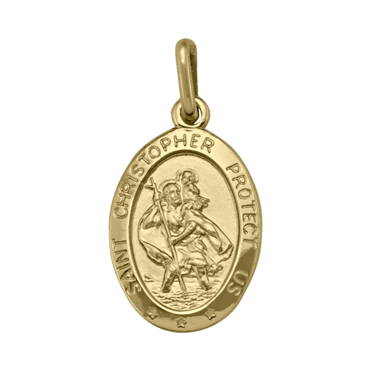 Yellow Gold Solid St. Christopher Medal - 10K