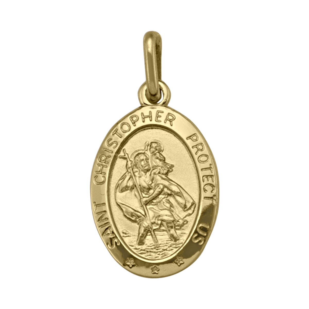 Yellow Gold Solid St. Christopher Medal - 18K