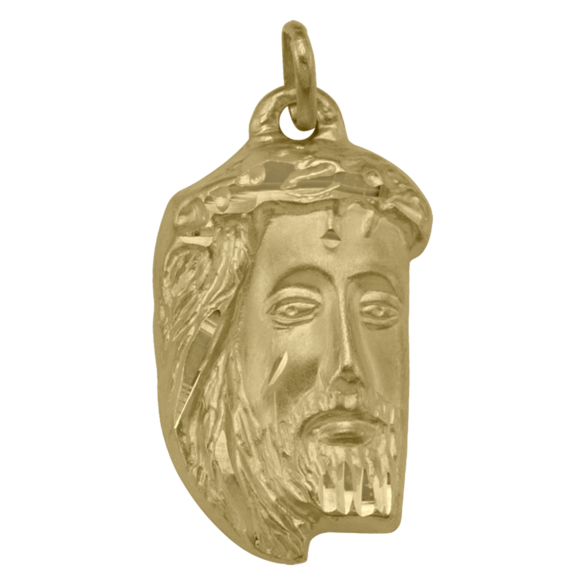 Yellow Gold Solid Jesus Medal - 18K