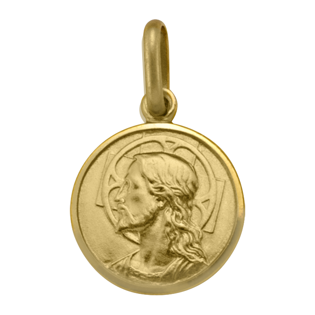 Yellow Gold Solid Jesus Medal - 10K