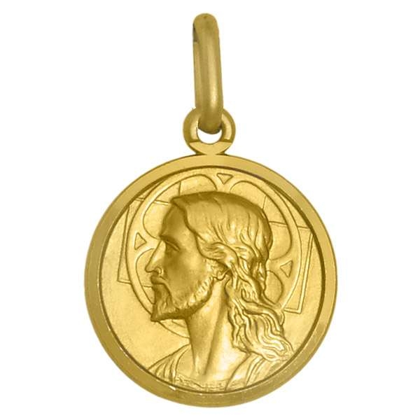 Yellow Gold Solid Jesus Medal - 18K