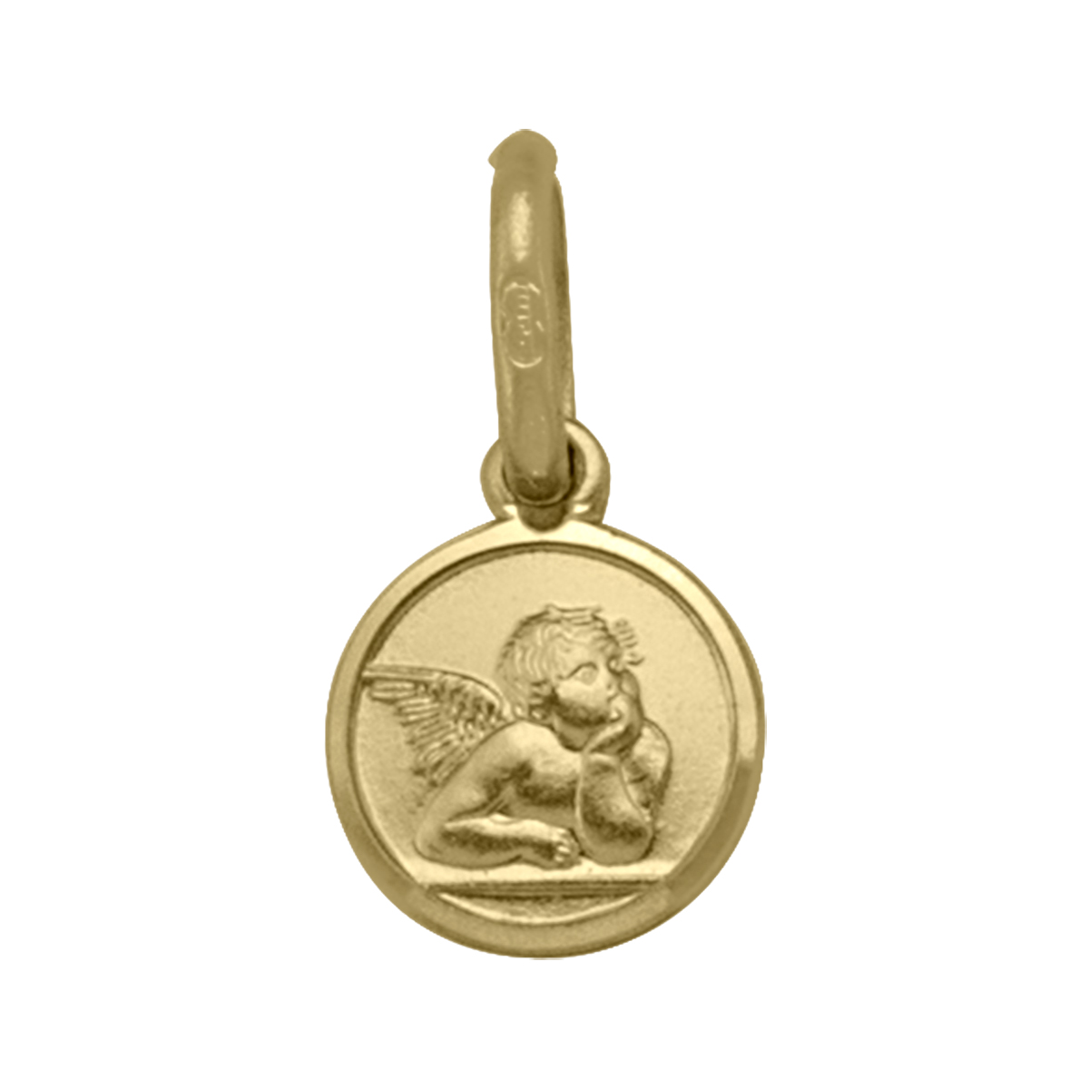 Yellow Gold Solid Angel Medal - 10K