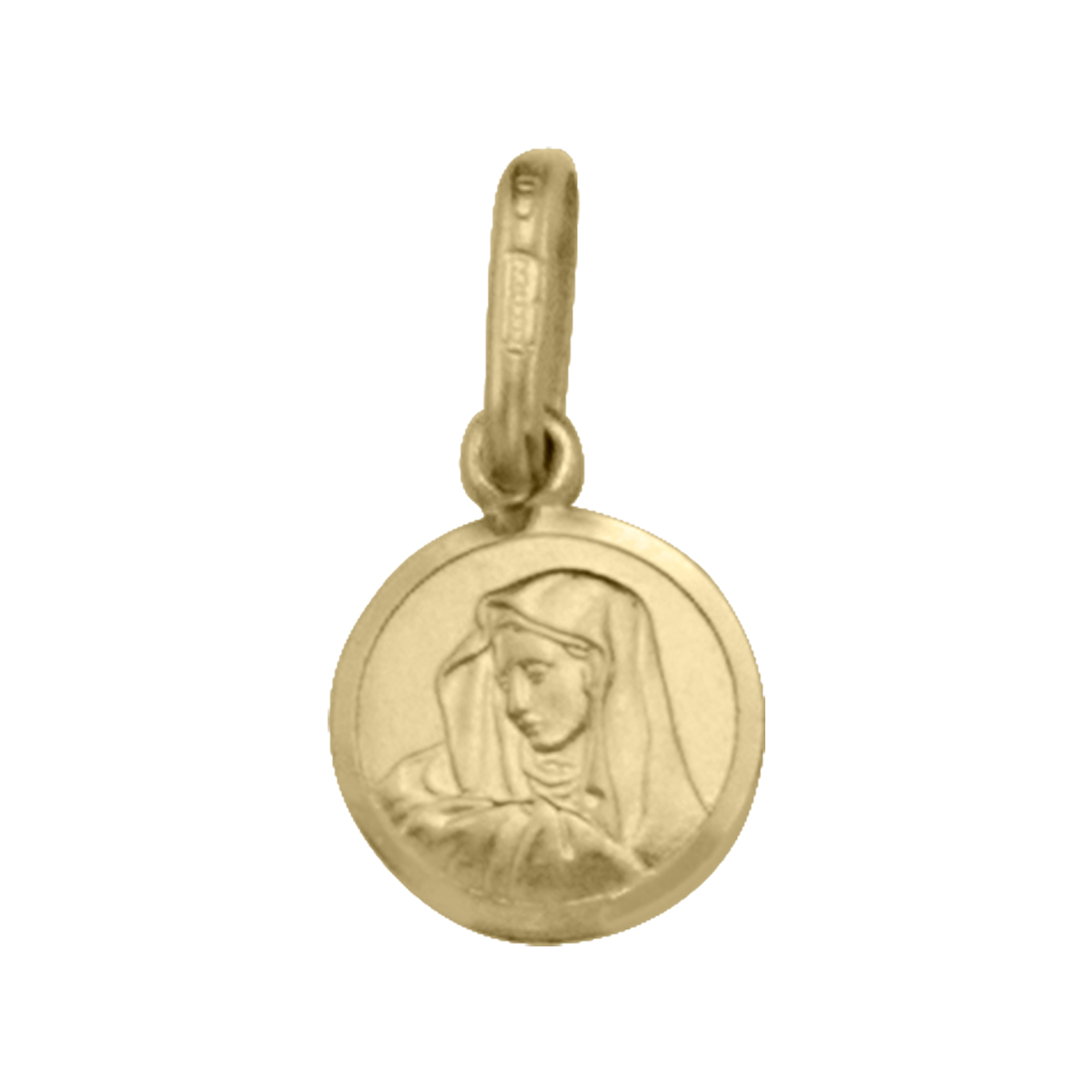 Yellow Gold Solid Madonna Medal - 10K