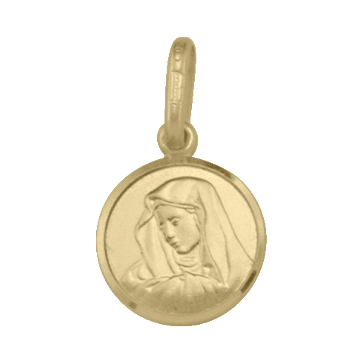 Yellow Gold Solid Madonna Medal - 10K