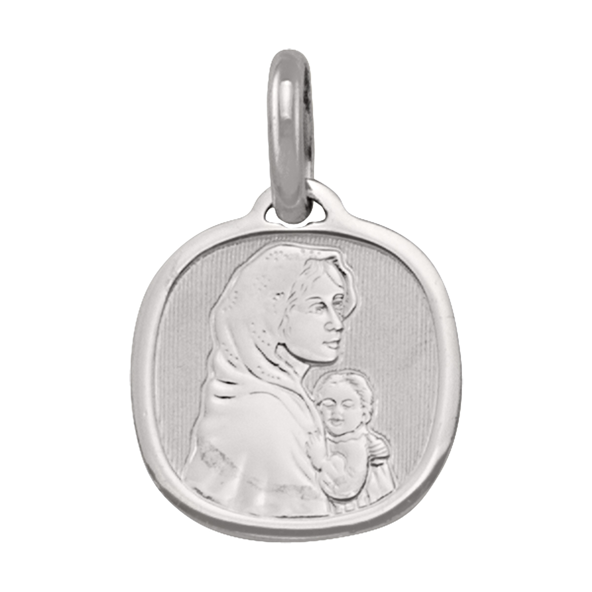 White Gold Madonna Medal - 18K