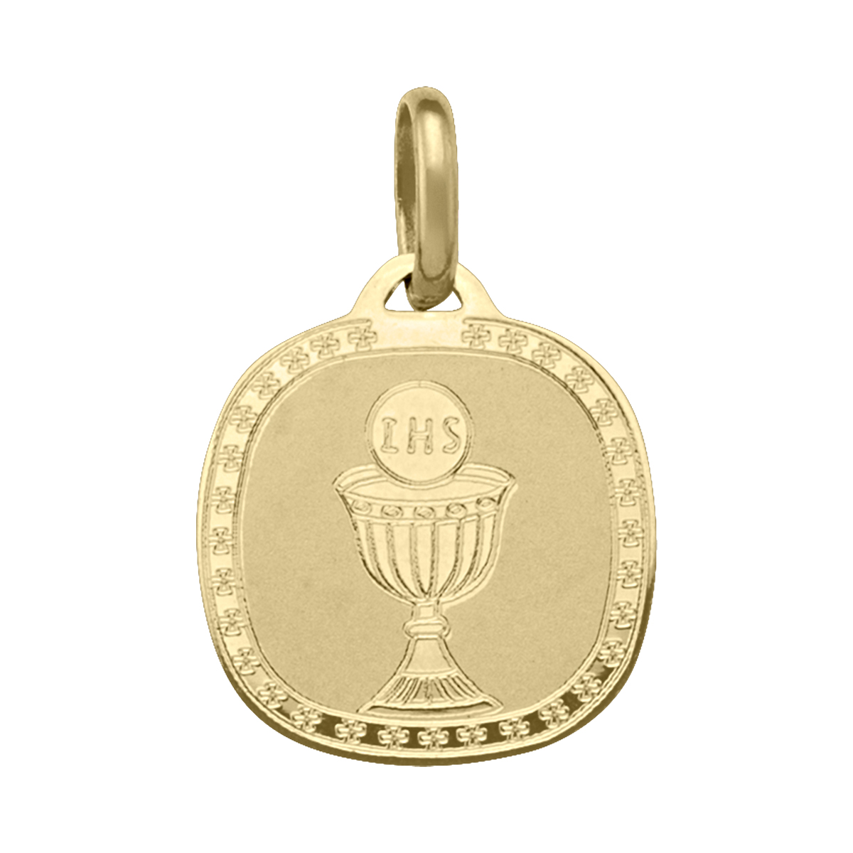 Yellow Gold Solid Communion Medal - 10K