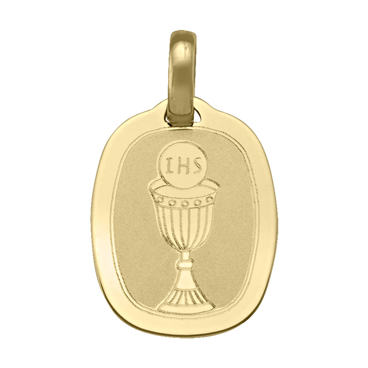 Yellow Gold Solid Communion Medal - 10K