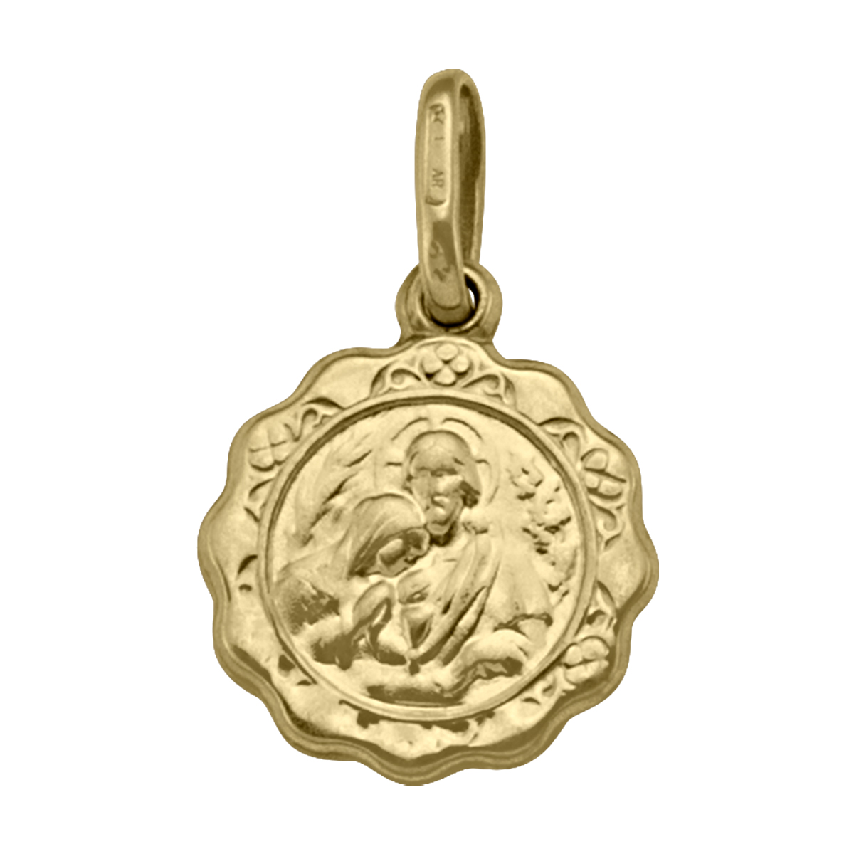 Yellow Gold Hollow Communion Medal - 10K