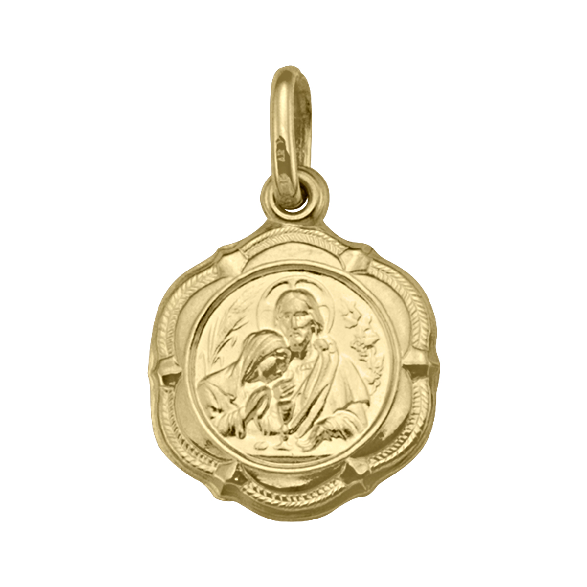 Yellow Gold Hollow Communion Medal - 10K