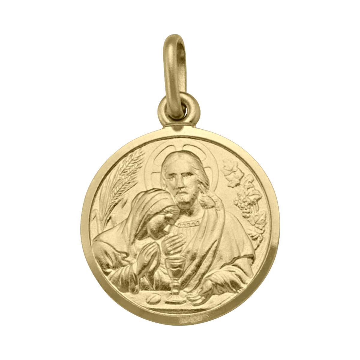 Yellow Gold Solid Communion Medal - 18K