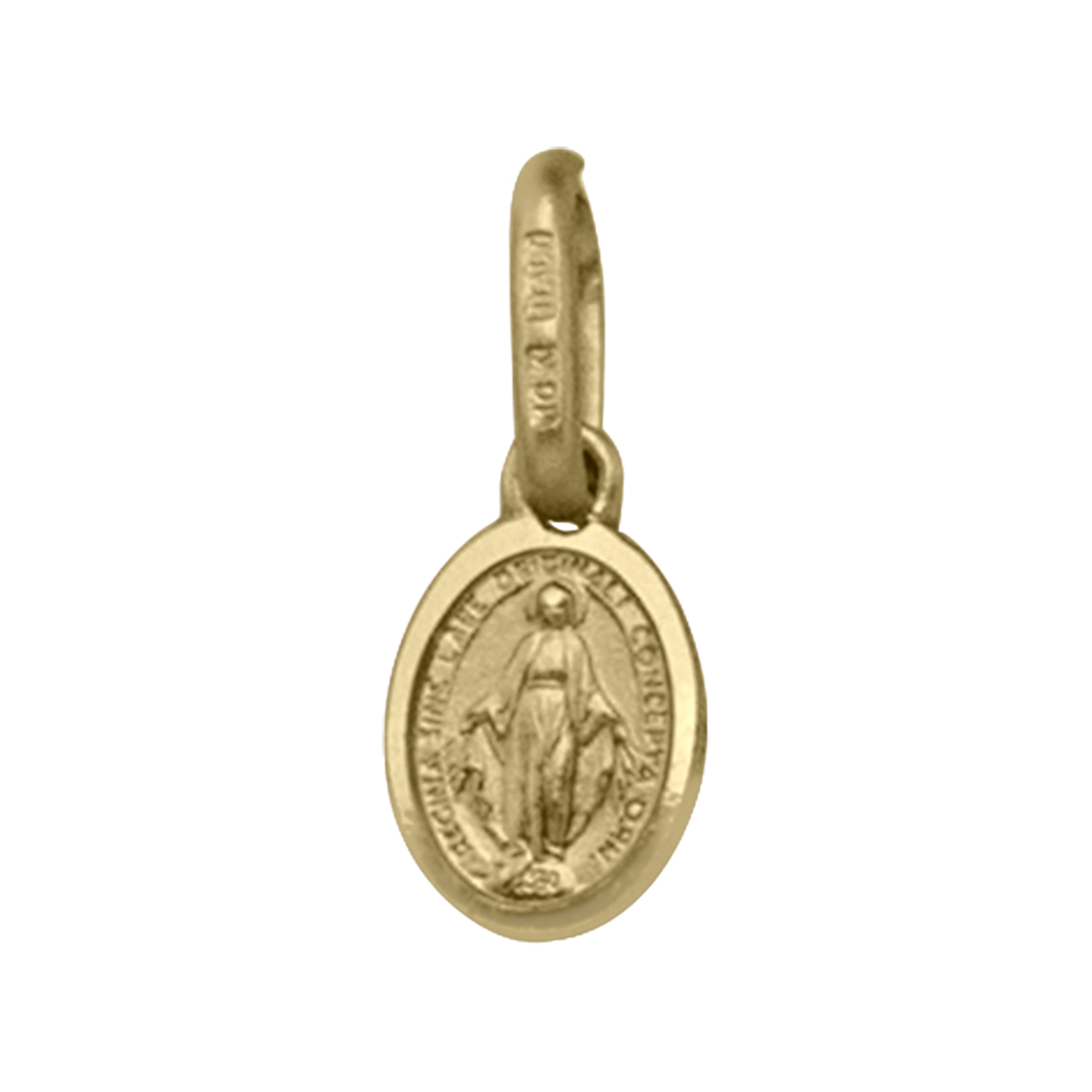 N1822 Yellow Gold Solid Miraculous Medal - 10K