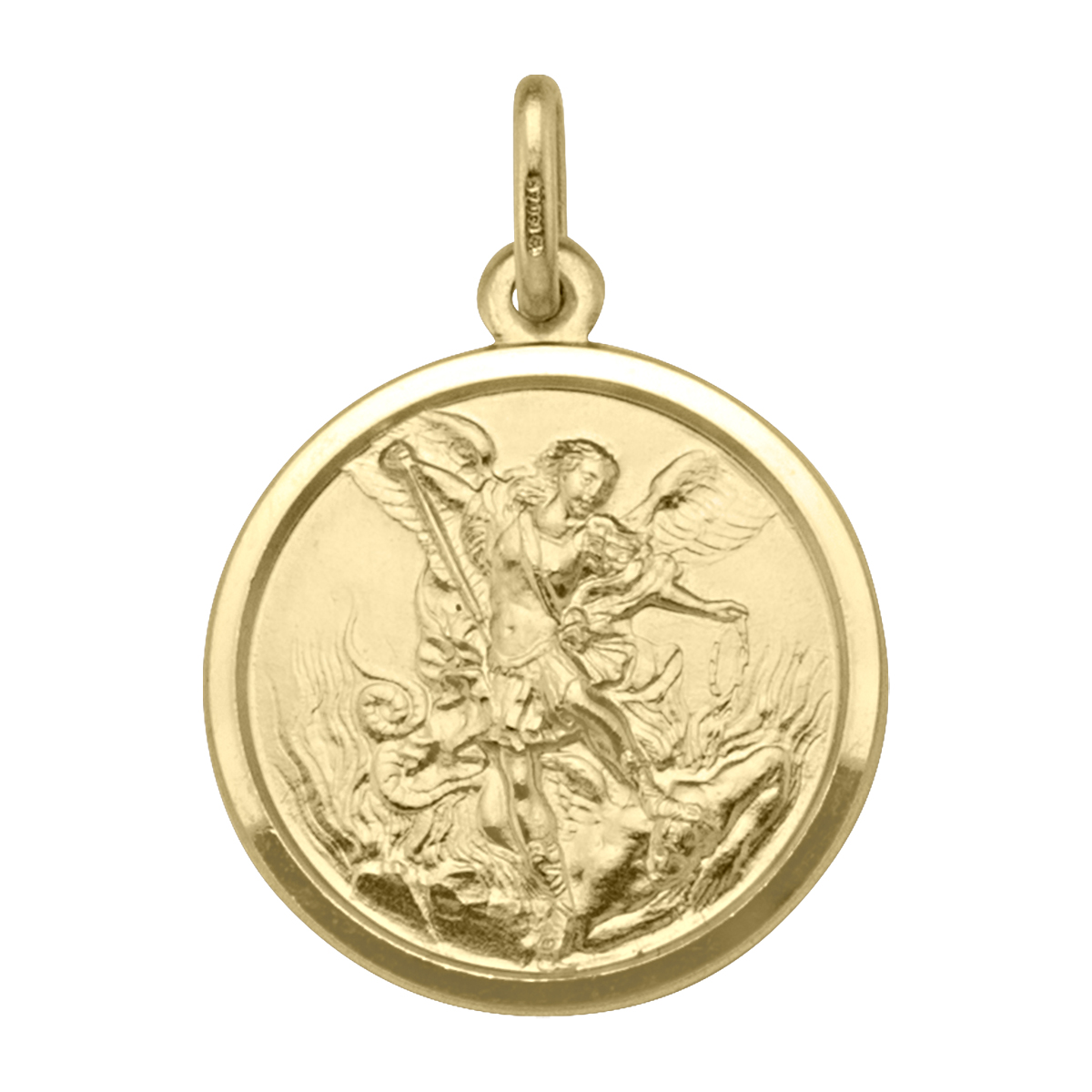 Yellow Gold Solid St. Michael Medal