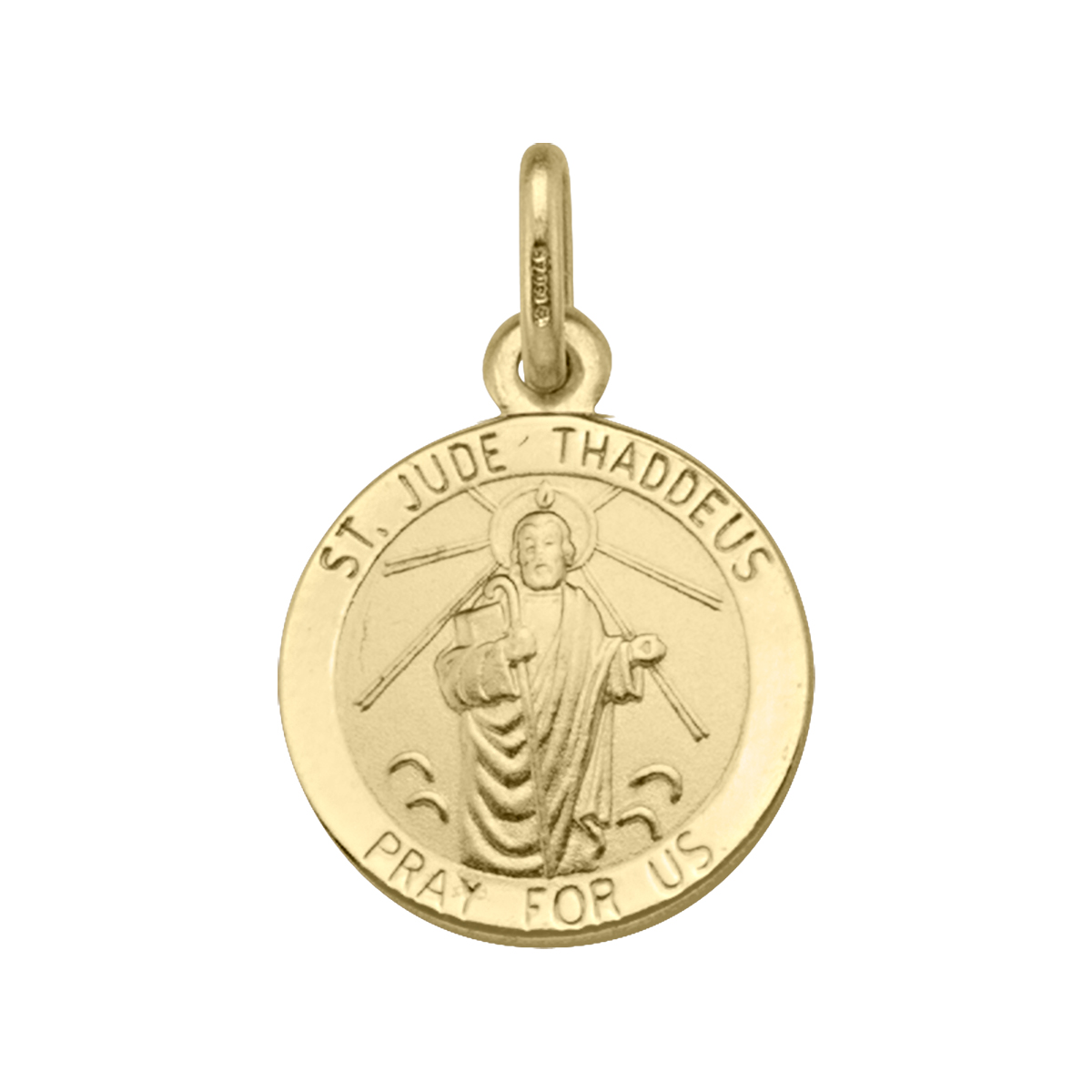 Yellow Gold Solid St. Jude Medal - 10K