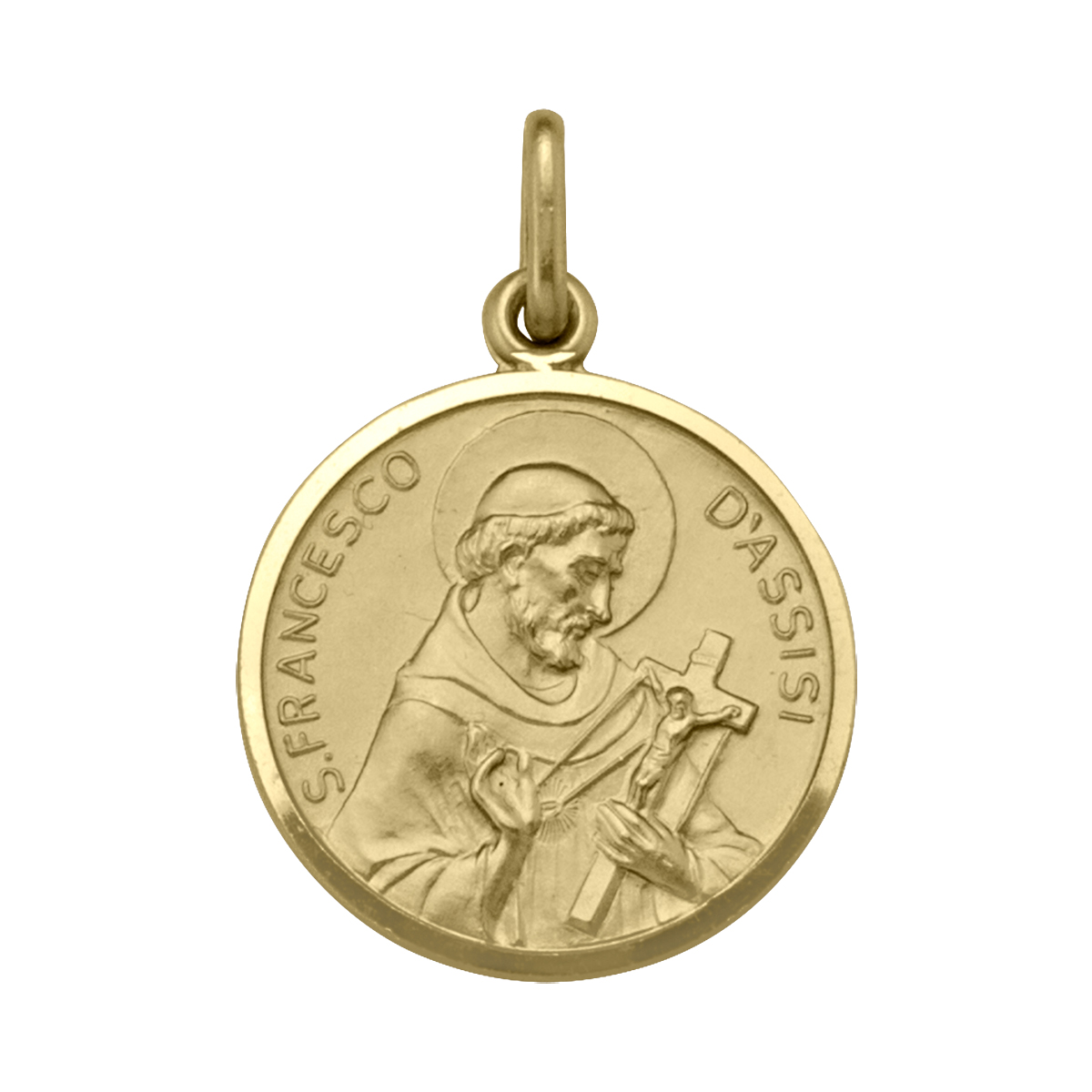 Yellow Gold Solid St. Francis Medal