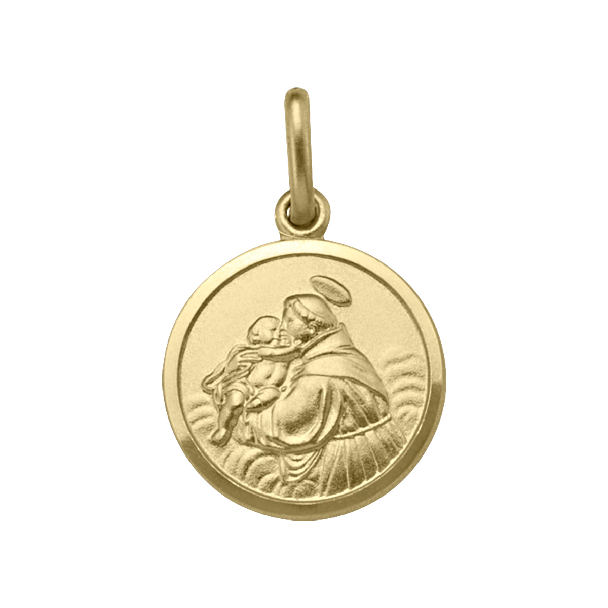 Yellow Gold Solid St. Anthony Medal - 14K