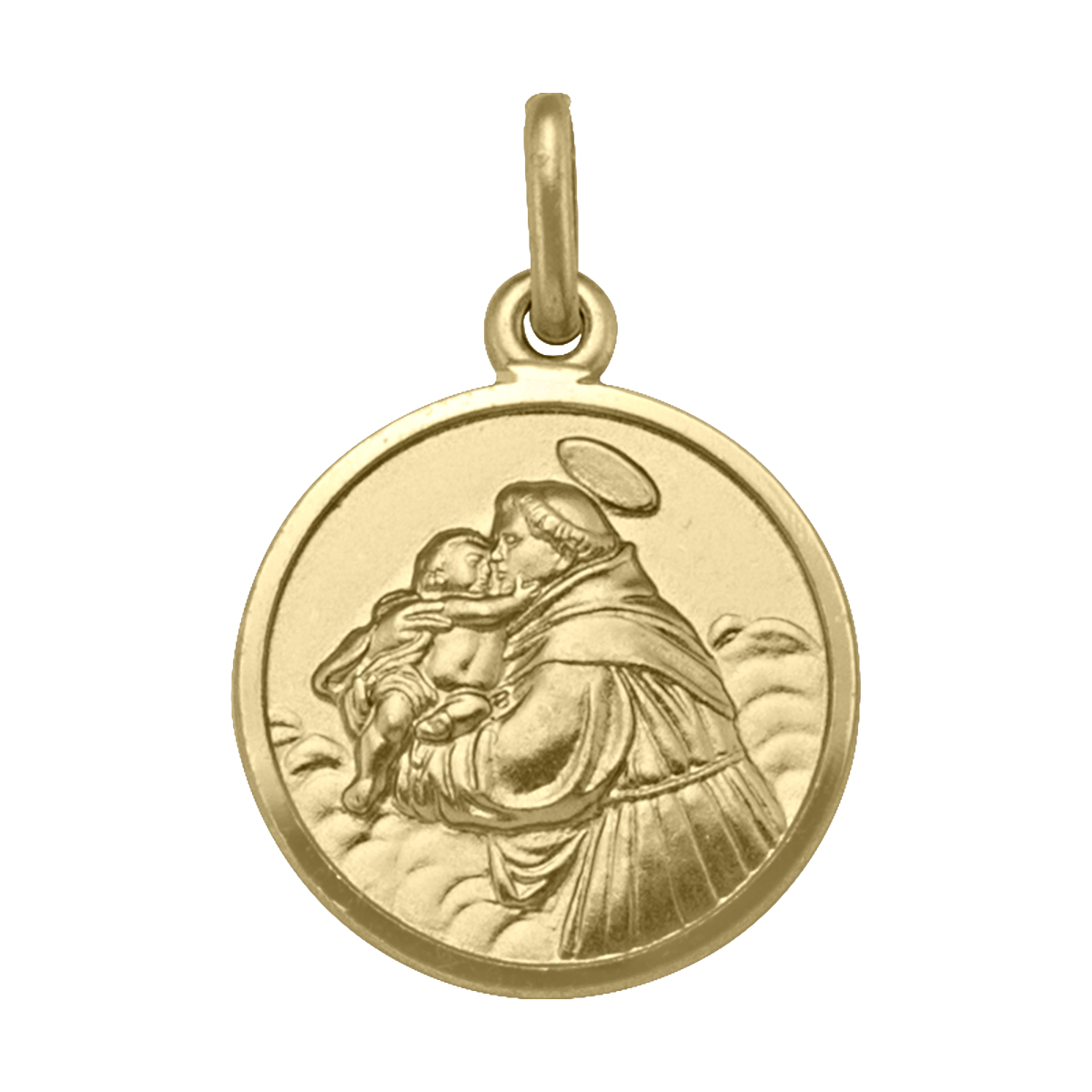 Yellow Gold Solid St. Anthony Medal - 10K