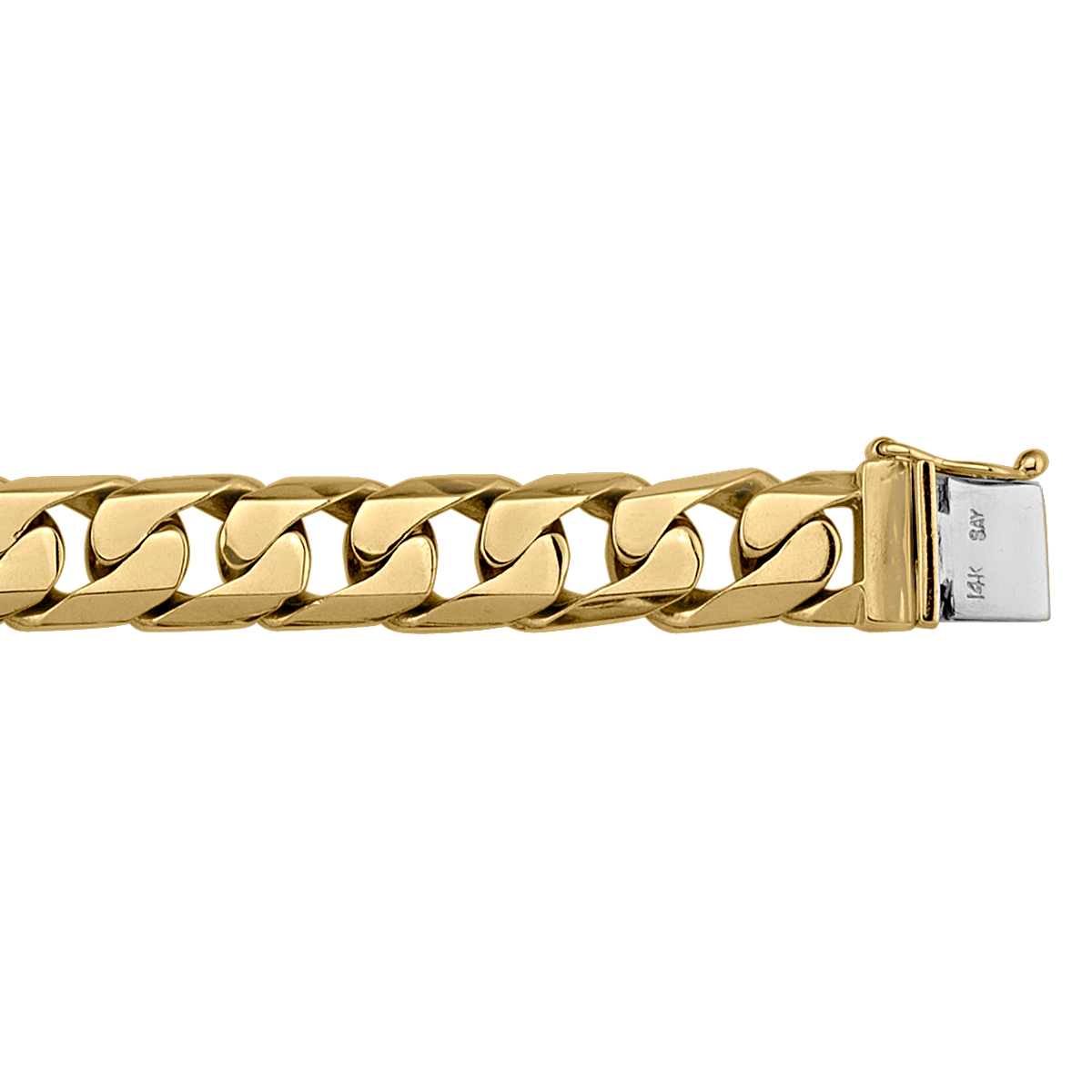Yellow Gold Solid Link Bracelet - 14K
