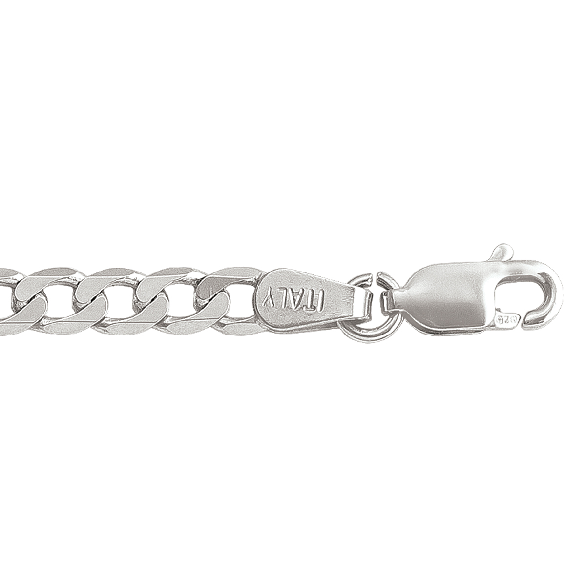 Silver Rhodium Solid Open Link - SS - Silver - 20"
