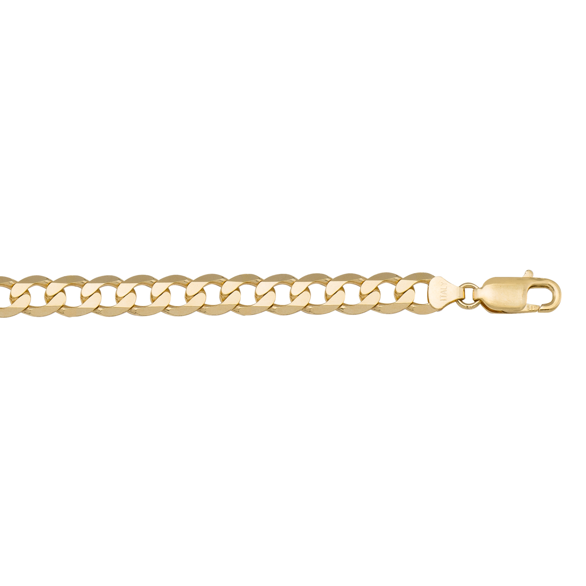Yellow Gold Solid Flat Beveled Link - 18K
