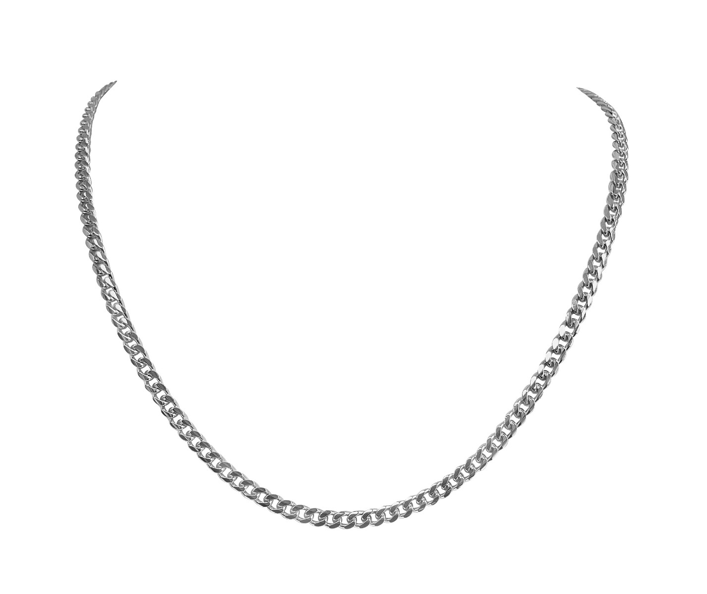 N216W White Gold Solid Domed Link - 10K - 10k - 8"