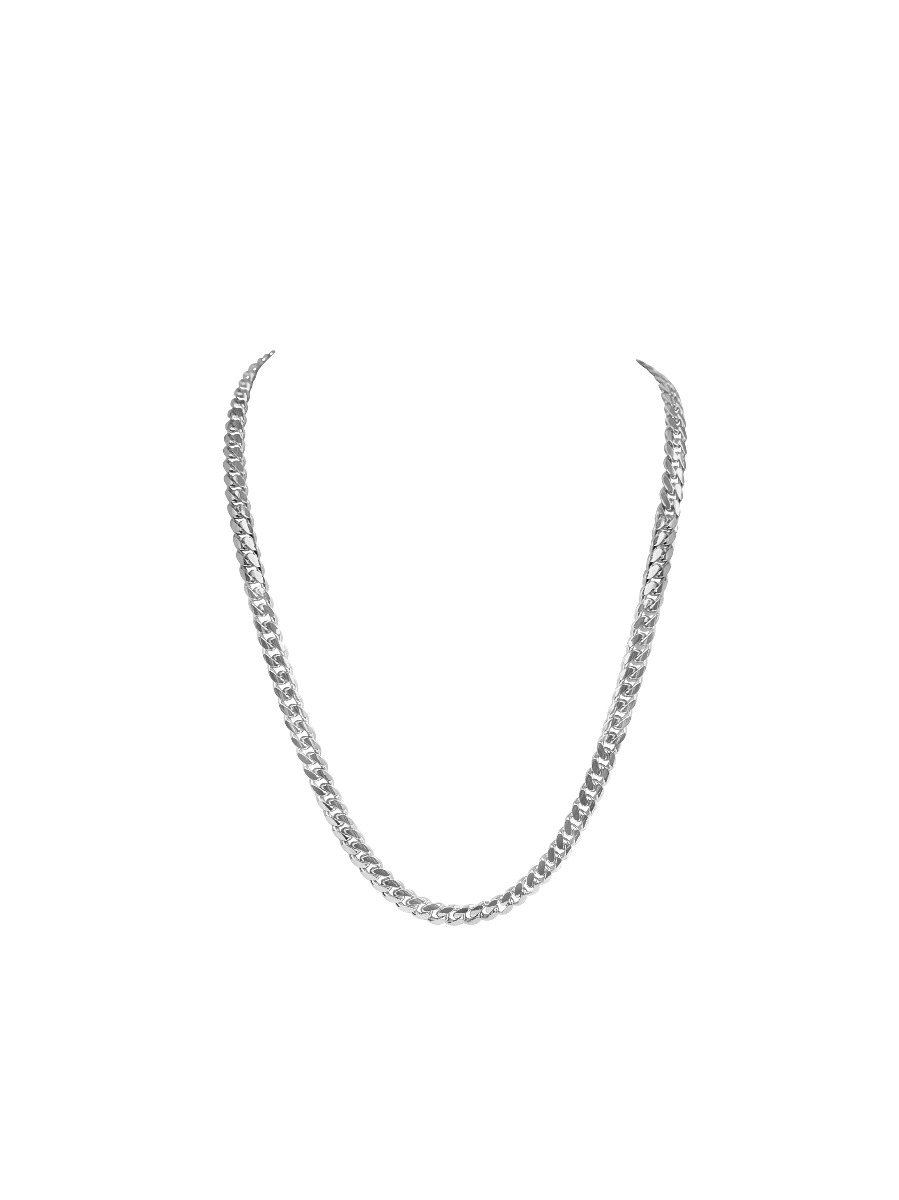N218W White Gold Solid Domed Link - 10K - 10k - 20"