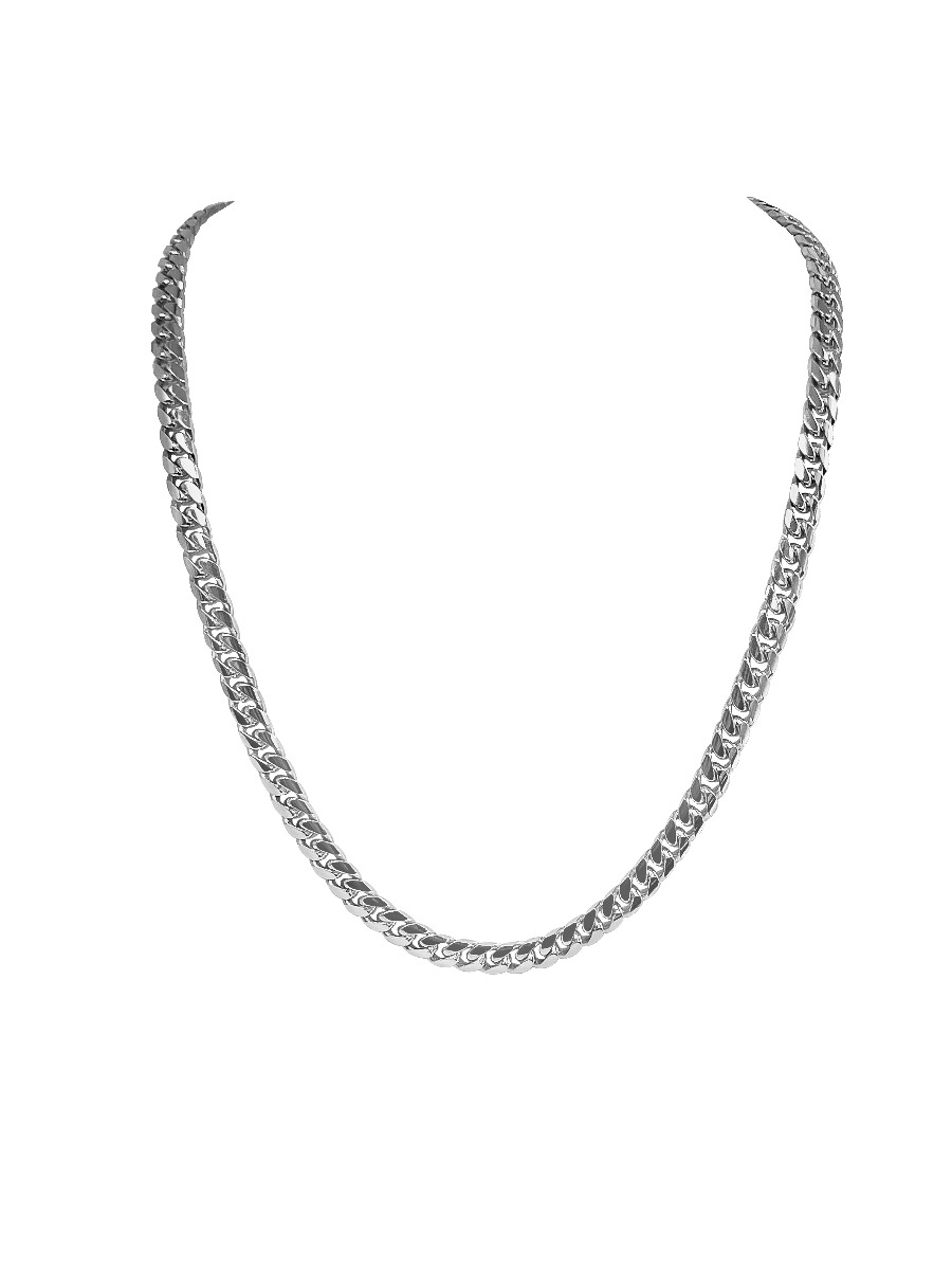 N219W White Gold Solid Domed Link - 10K
