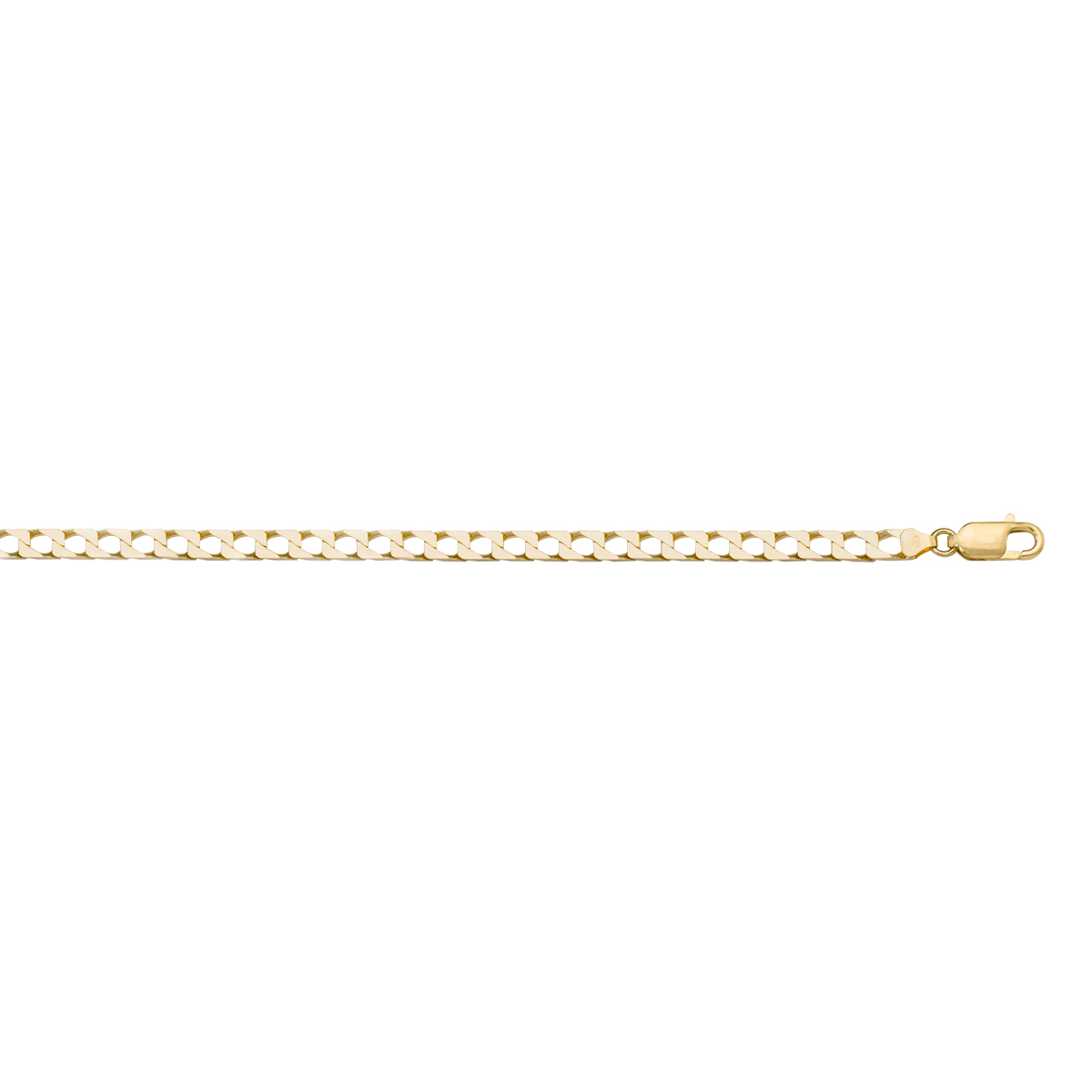 Yellow Gold Solid Squared Link - 10K - 10k - 16"