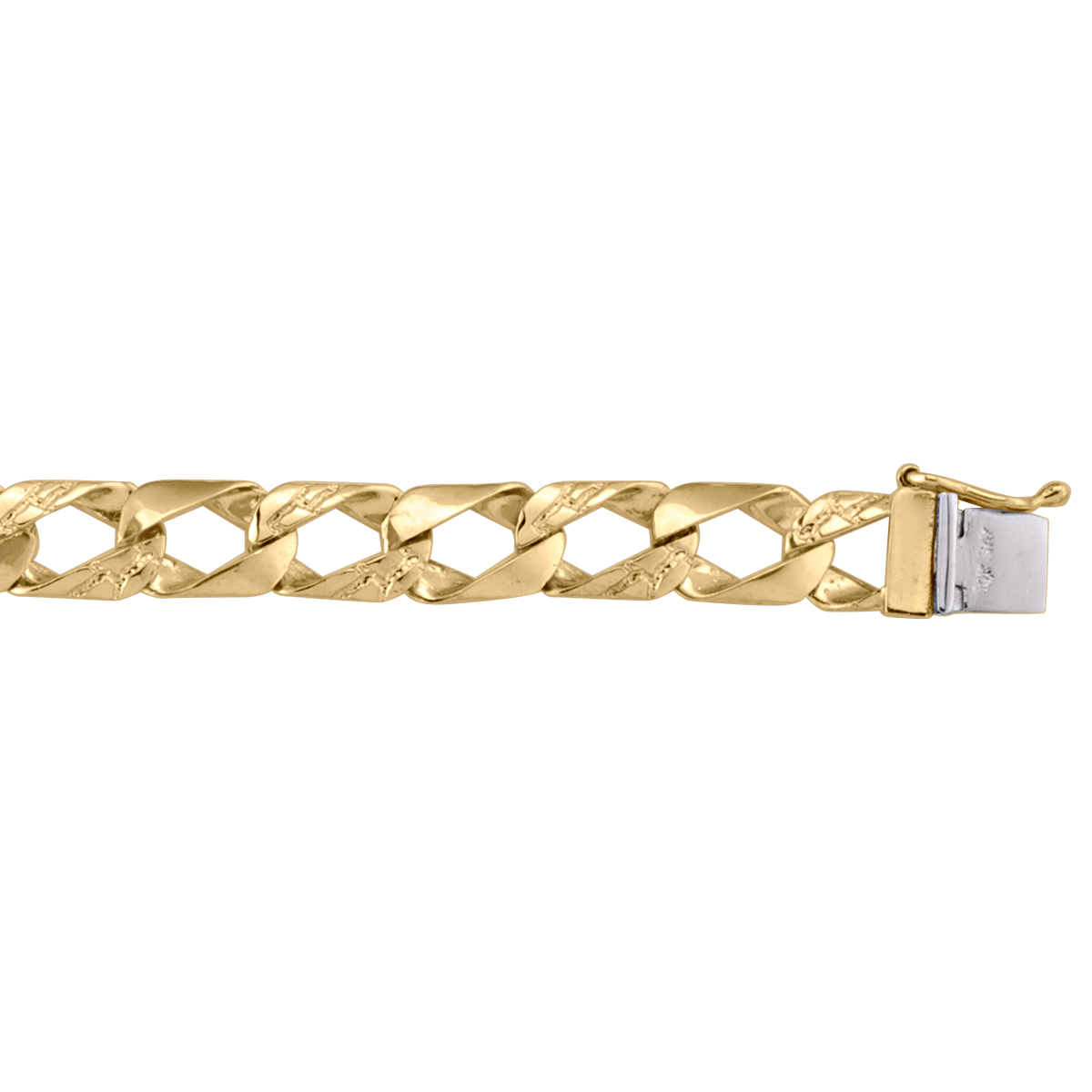 Yellow Gold Solid Link Bracelet - 14K