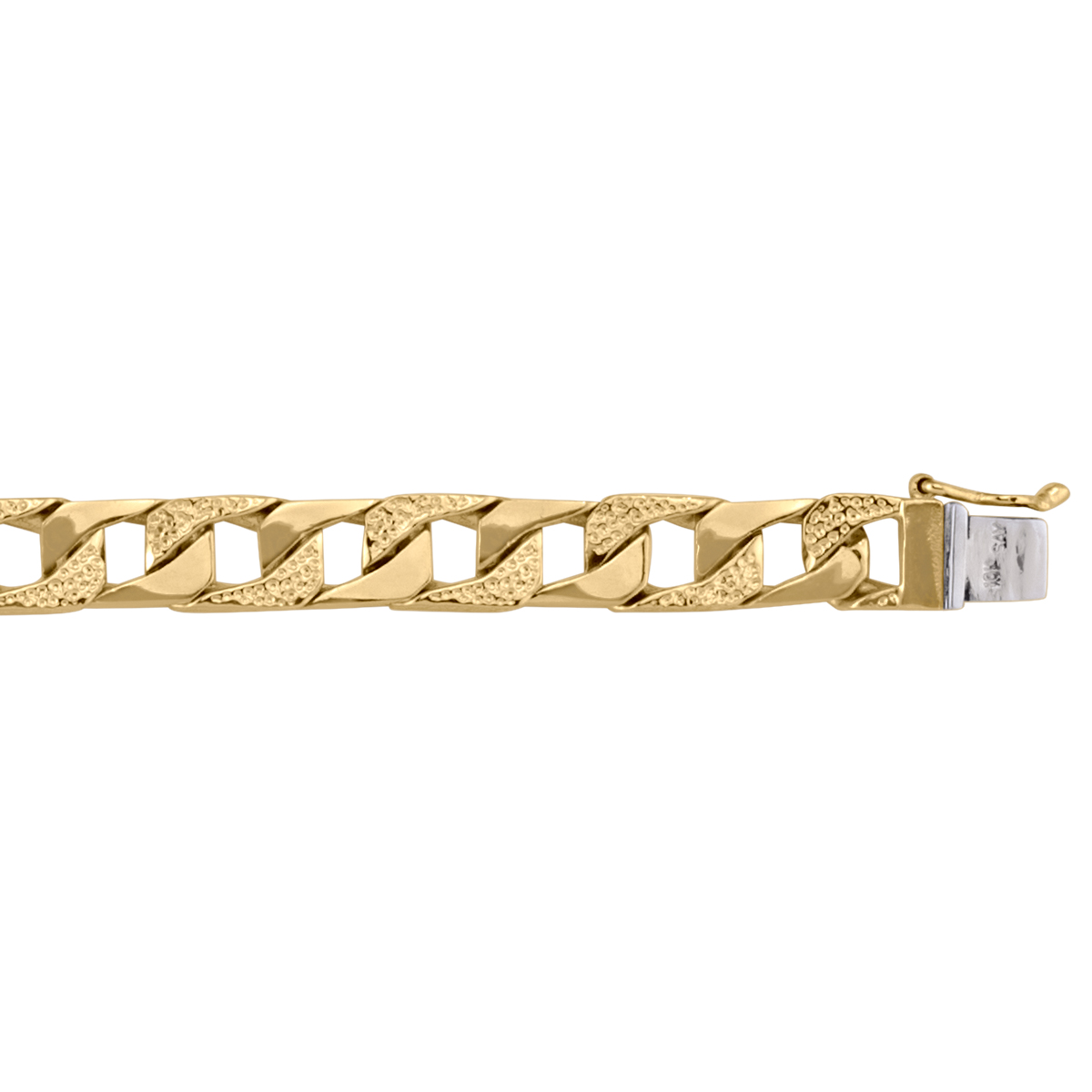Yellow Gold Solid Link Bracelet - 14K