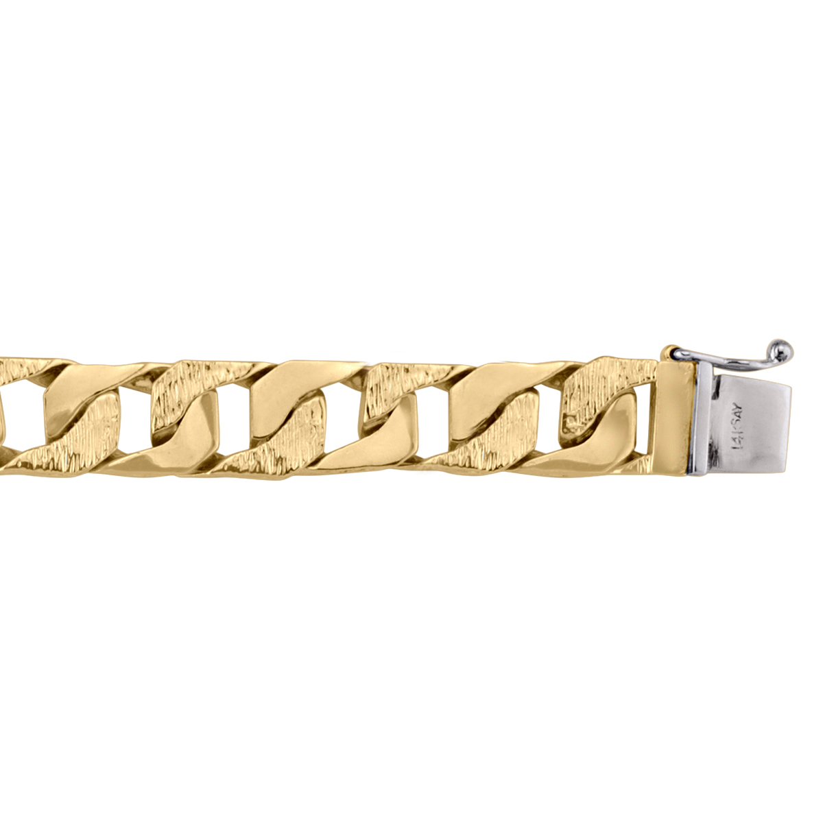 Yellow Gold Solid Link Bracelet - 14K