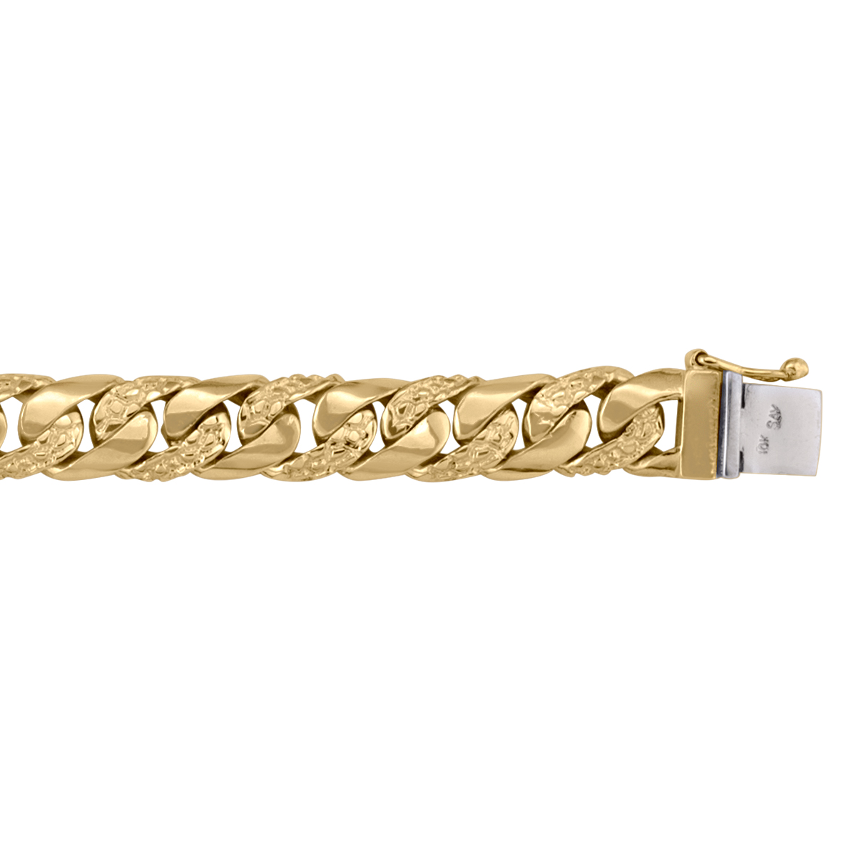 Yellow Gold Solid Link Bracelet - 10K