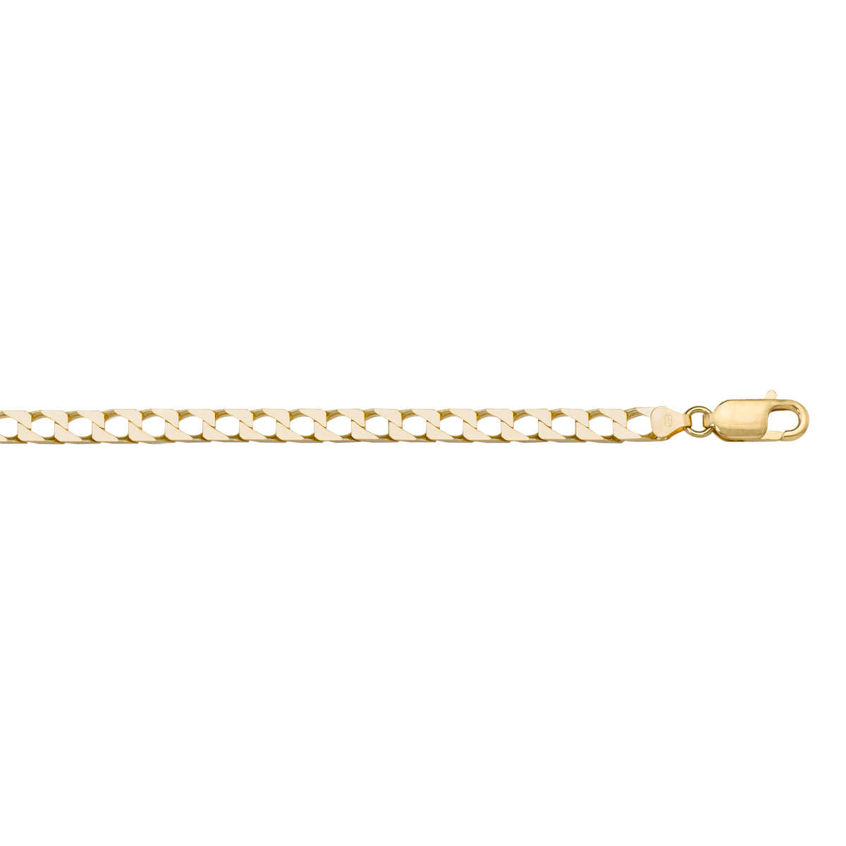 Yellow Gold Solid Squared Link - 10K - 10k - 7"