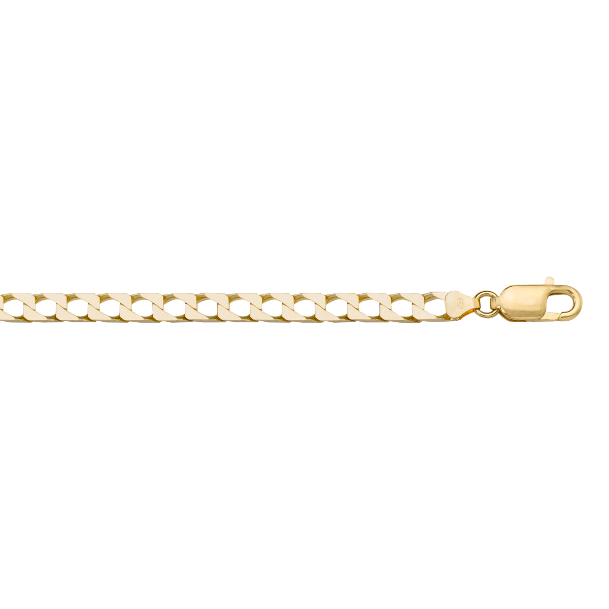 Yellow Gold Solid Squared Link - 10K - 10k - 8"