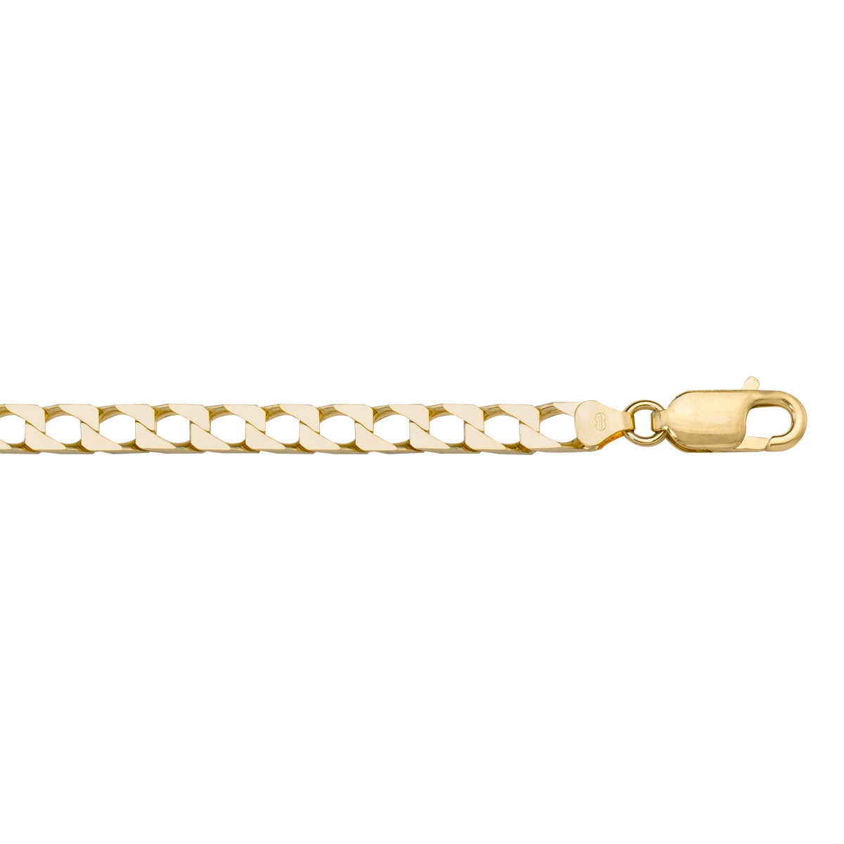 Yellow Gold Solid Squared Link - 18K
