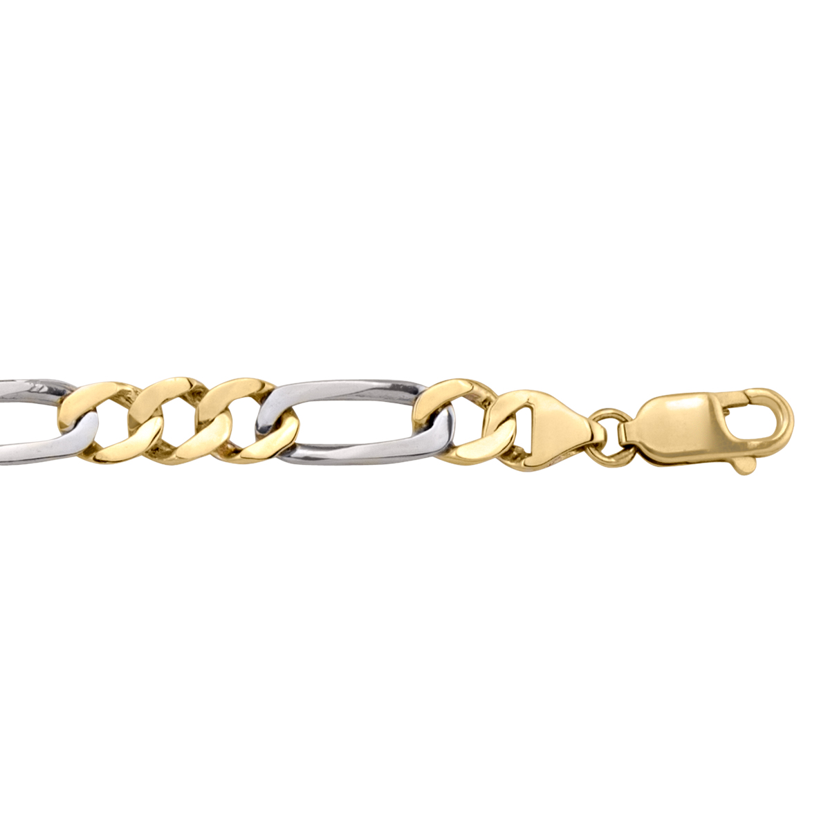Two Tone Gold Solid Link Bracelet - 10K - 10k - 8.5"