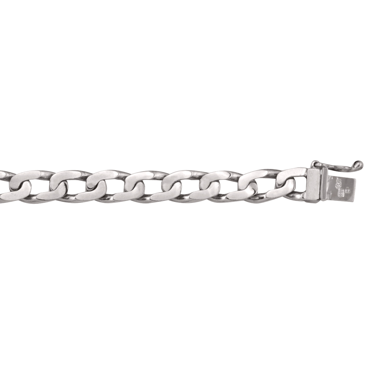 White Gold Solid Link Bracelet - 14K - 14k - 8.5"