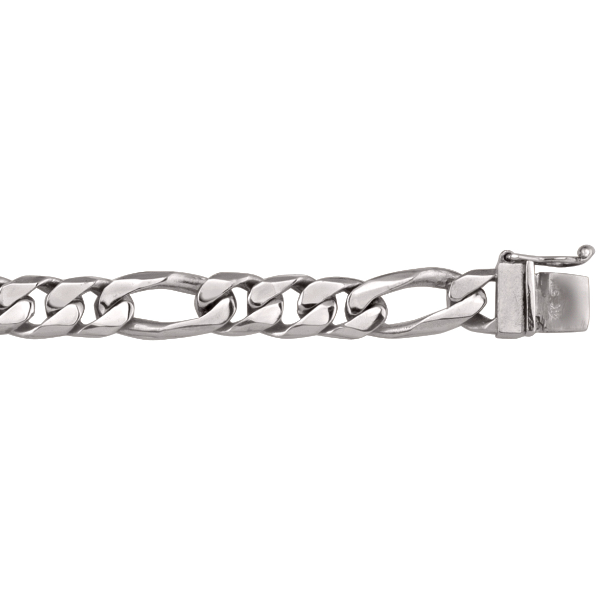 White Gold Solid Link Bracelet - 10K - 10k - 8.5"