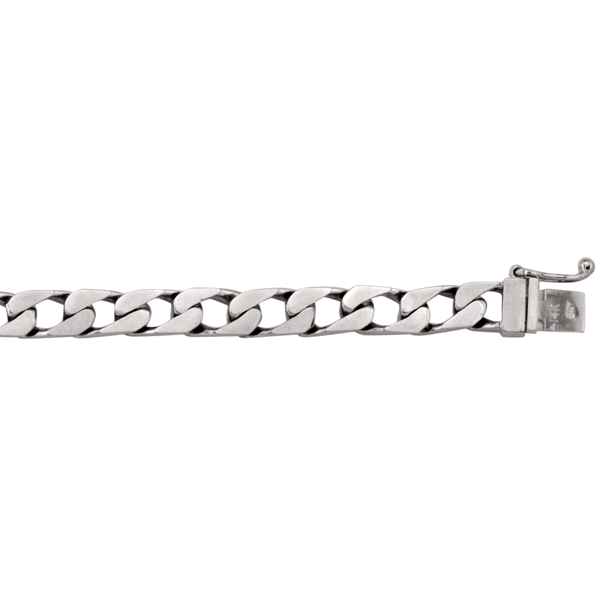 White Gold Solid Link Bracelet - 18K - 18k - 8.5"